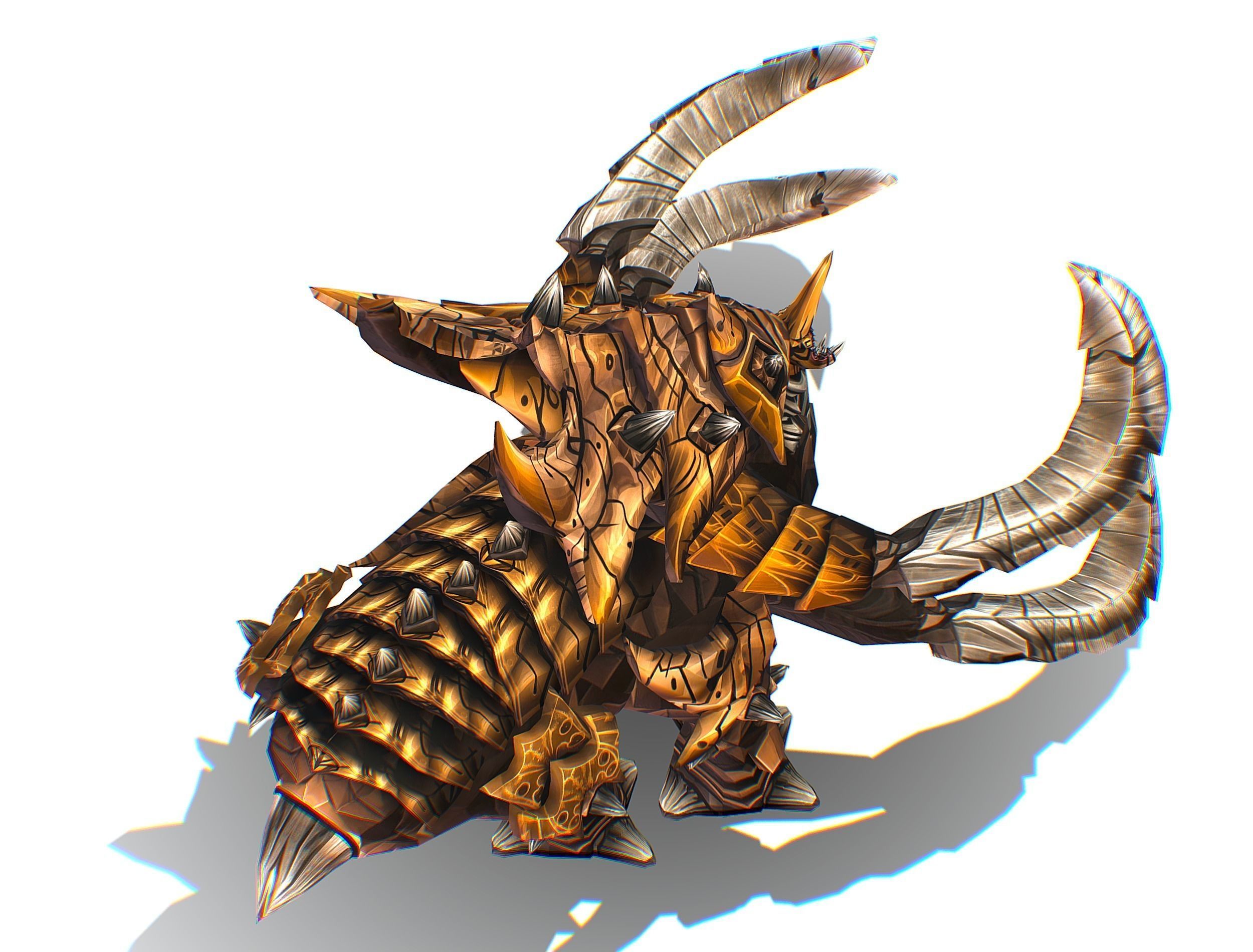 Monster Creature Dino Ceratopsian Triceratops Low-poly 3D model_32