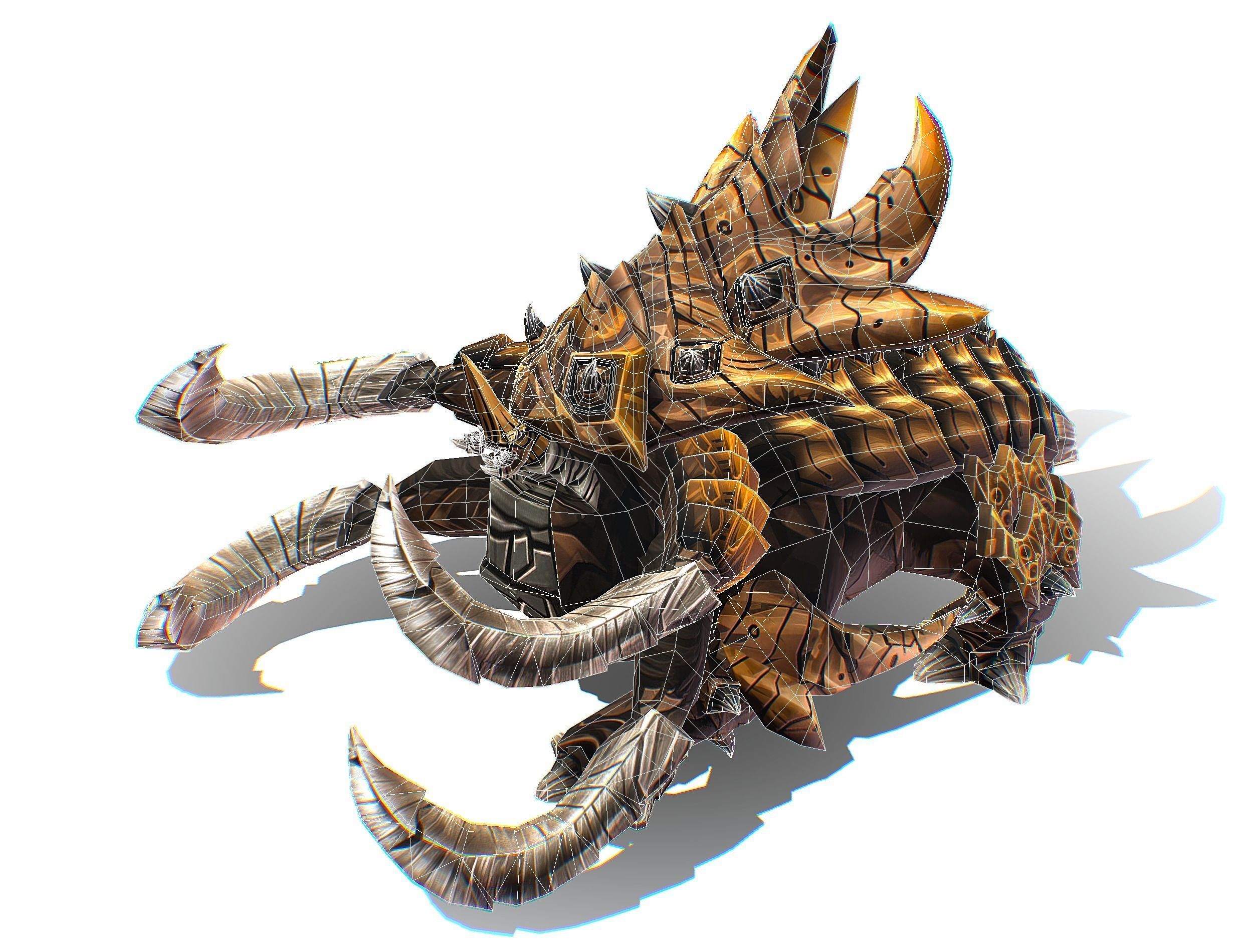 Monster Creature Dino Ceratopsian Triceratops Low-poly 3D model_34