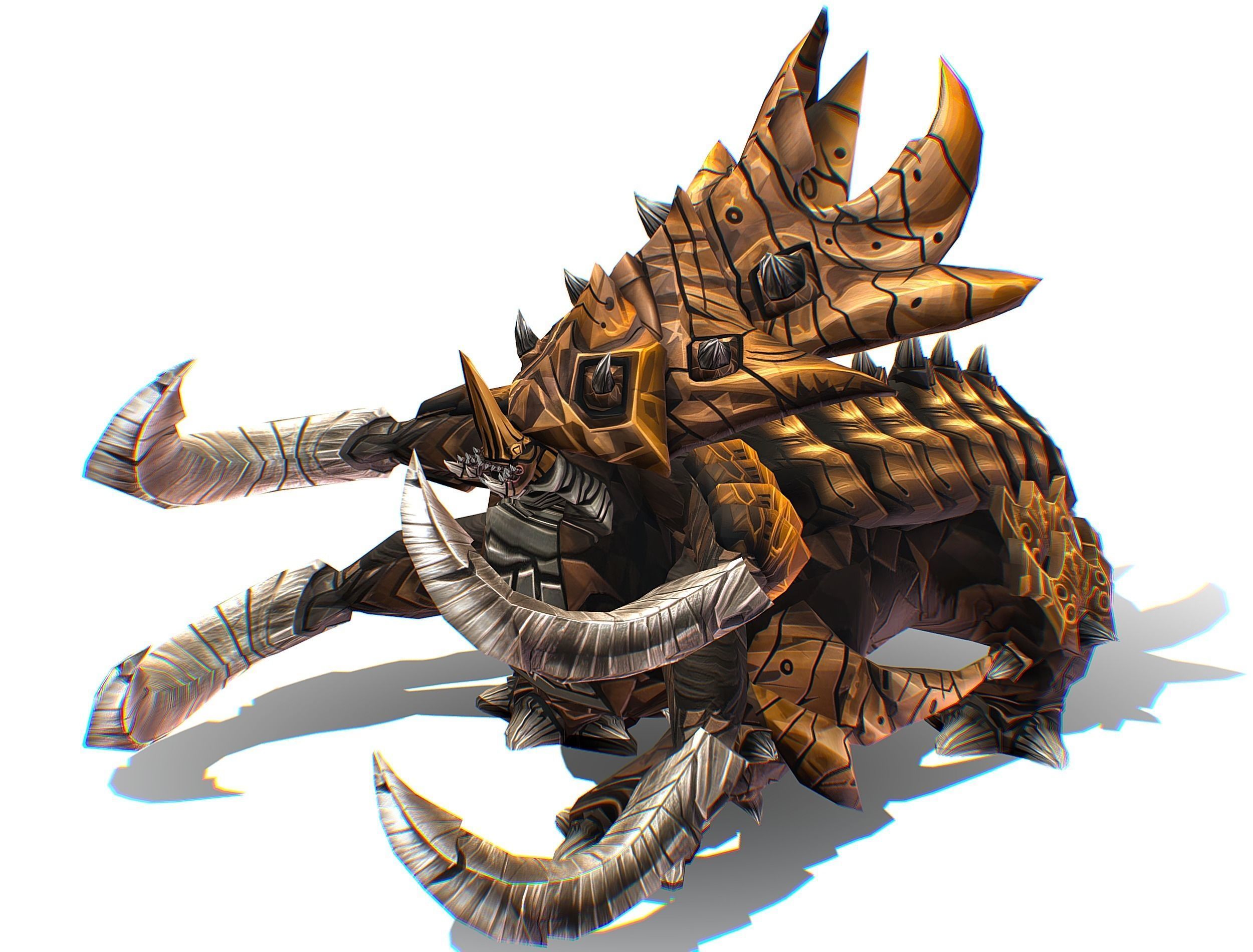 Monster Creature Dino Ceratopsian Triceratops Low-poly 3D model_10