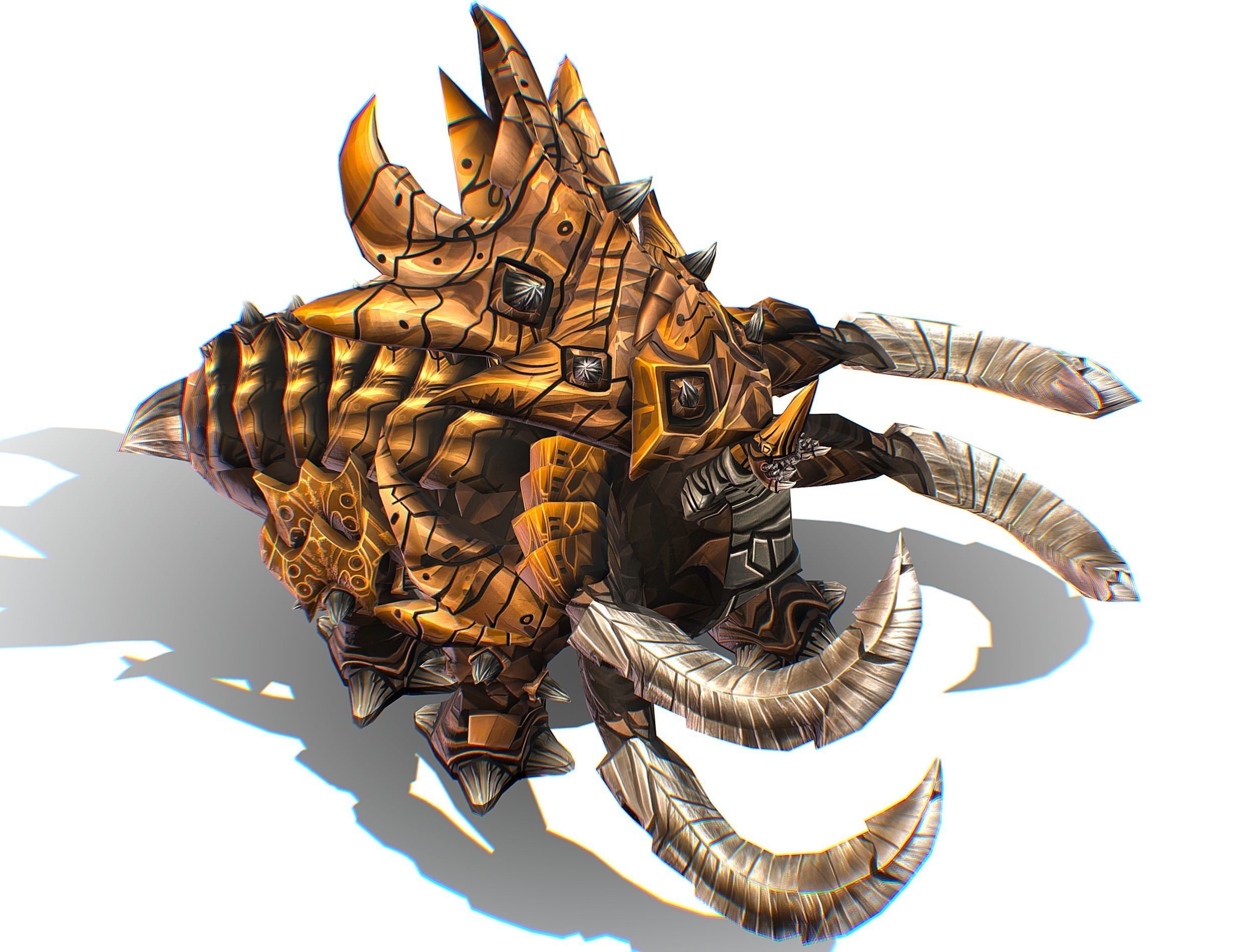 Monster Creature Dino Ceratopsian Triceratops Low-poly 3D model_31