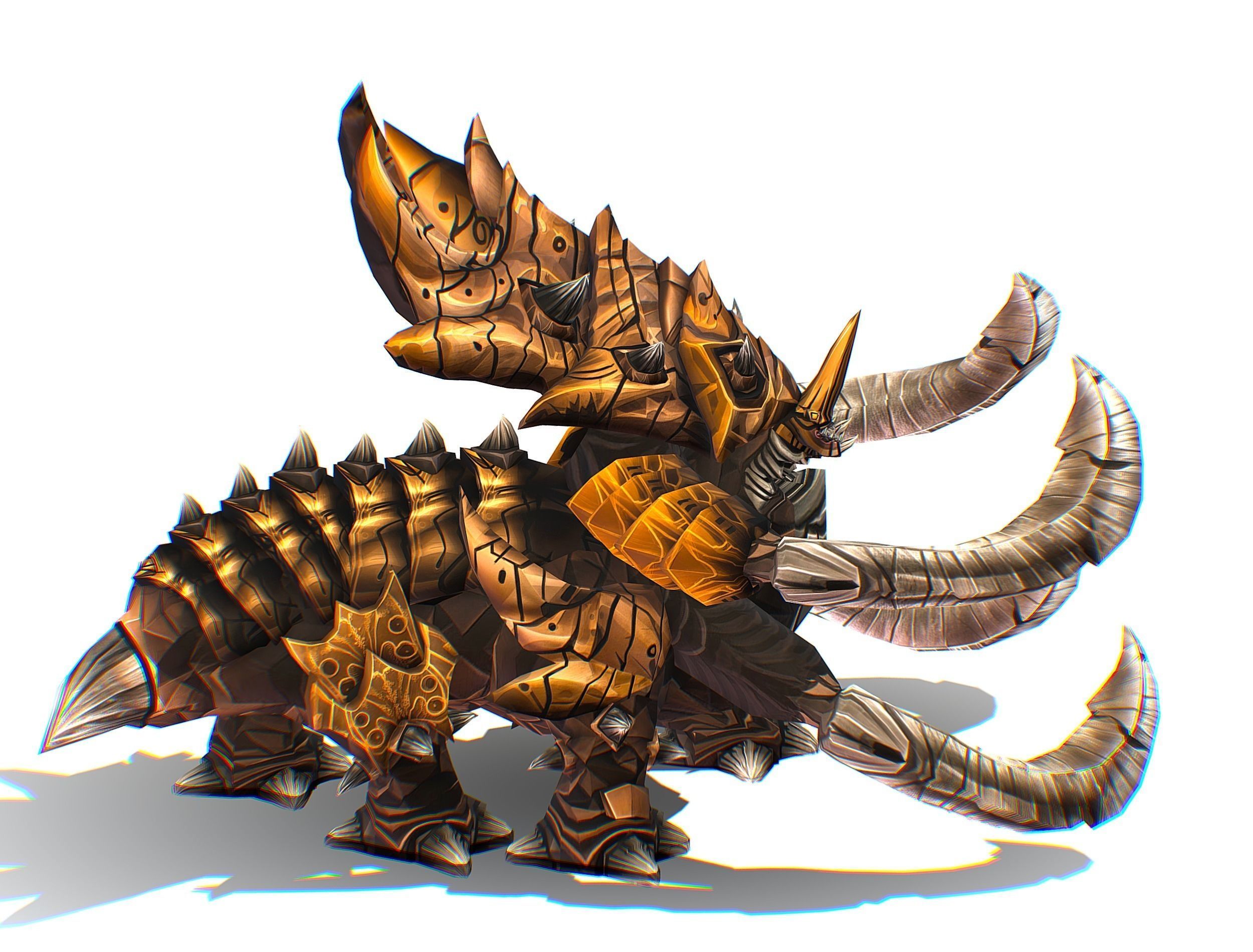 Monster Creature Dino Ceratopsian Triceratops Low-poly 3D model_19