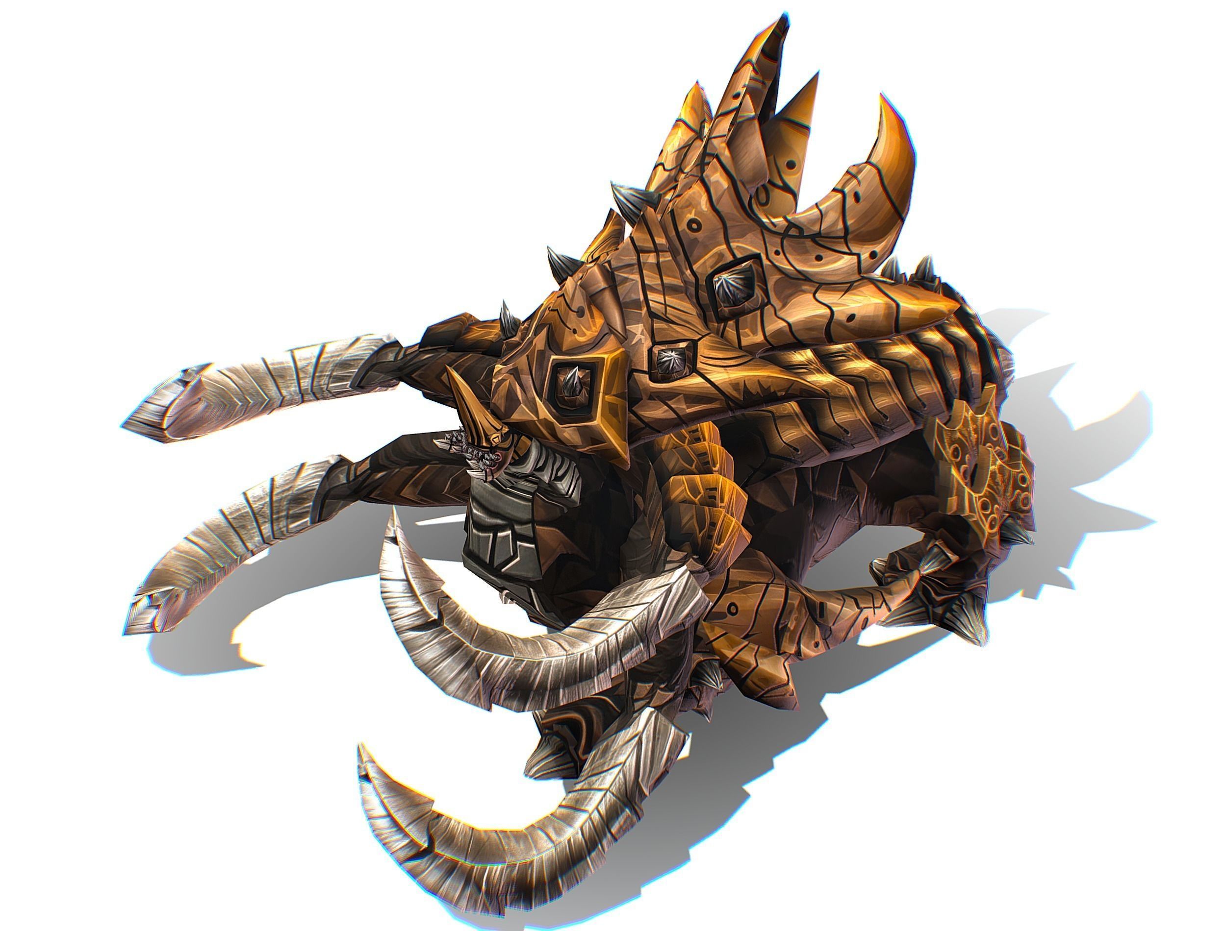 Monster Creature Dino Ceratopsian Triceratops Low-poly 3D model_30