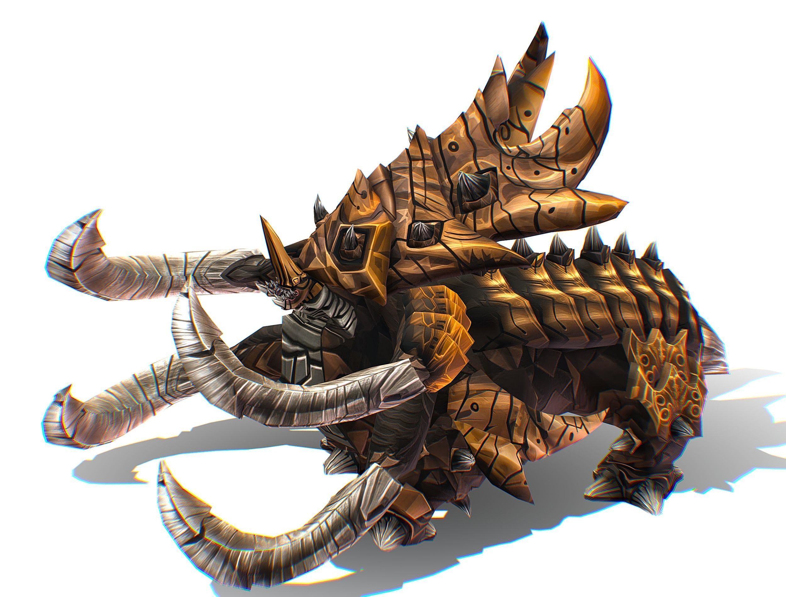 Monster Creature Dino Ceratopsian Triceratops Low-poly 3D model_9