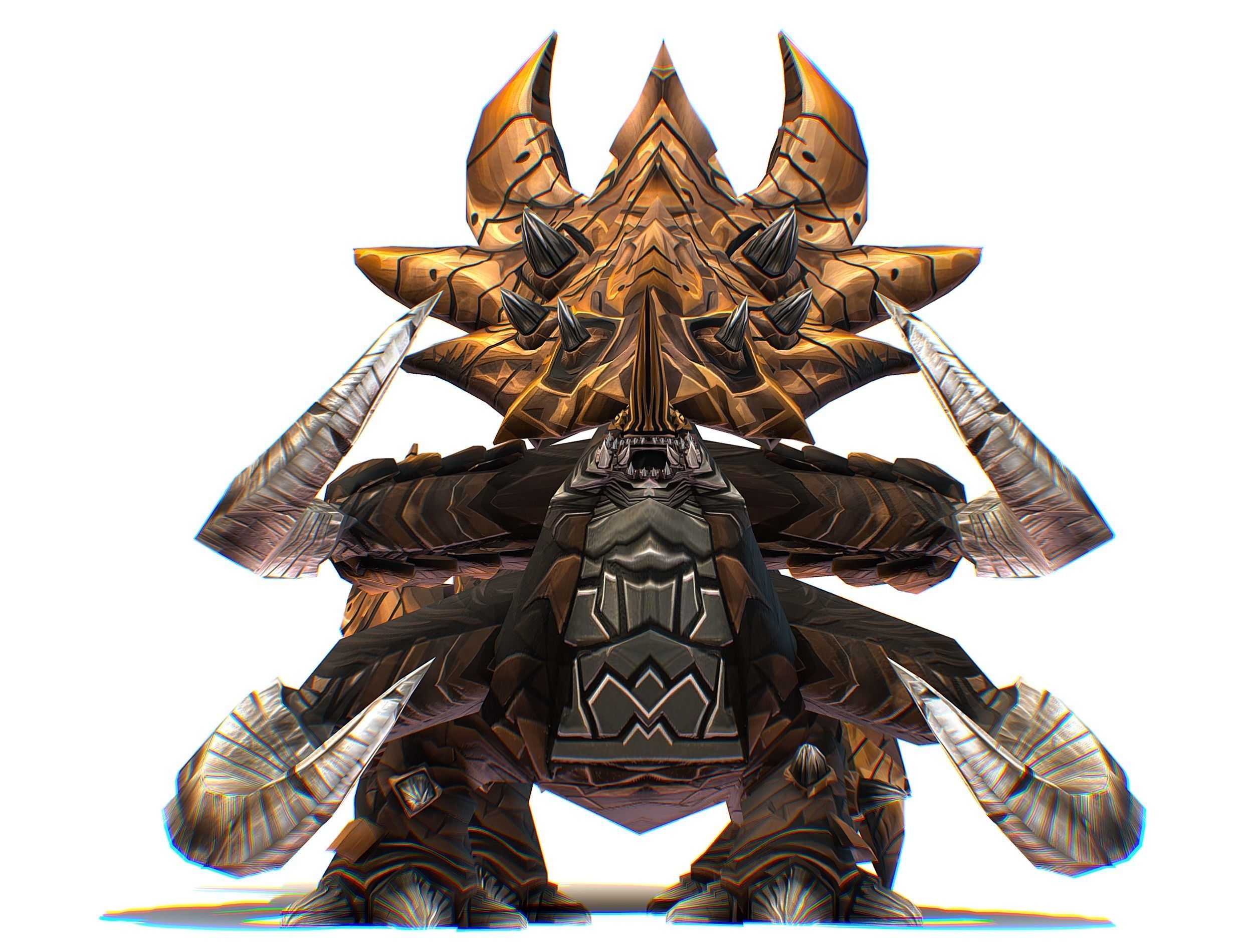 Monster Creature Dino Ceratopsian Triceratops Low-poly 3D model_27