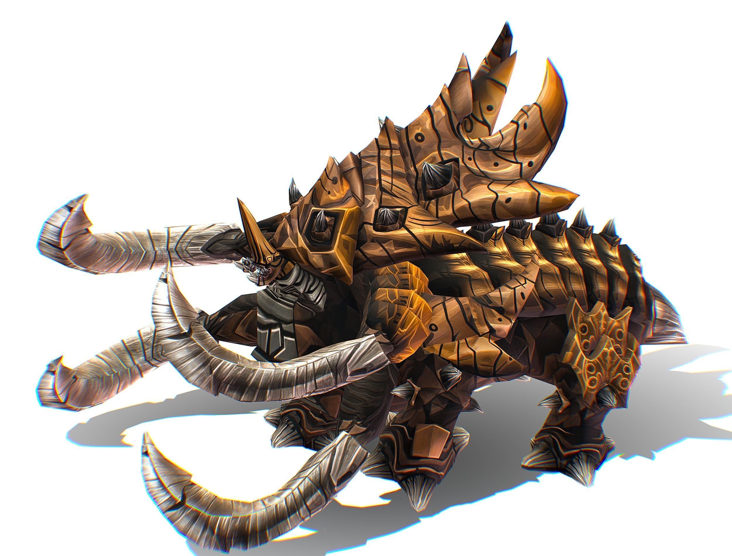 Monster Creature Dino Ceratopsian Triceratops Low-poly 3D model_7