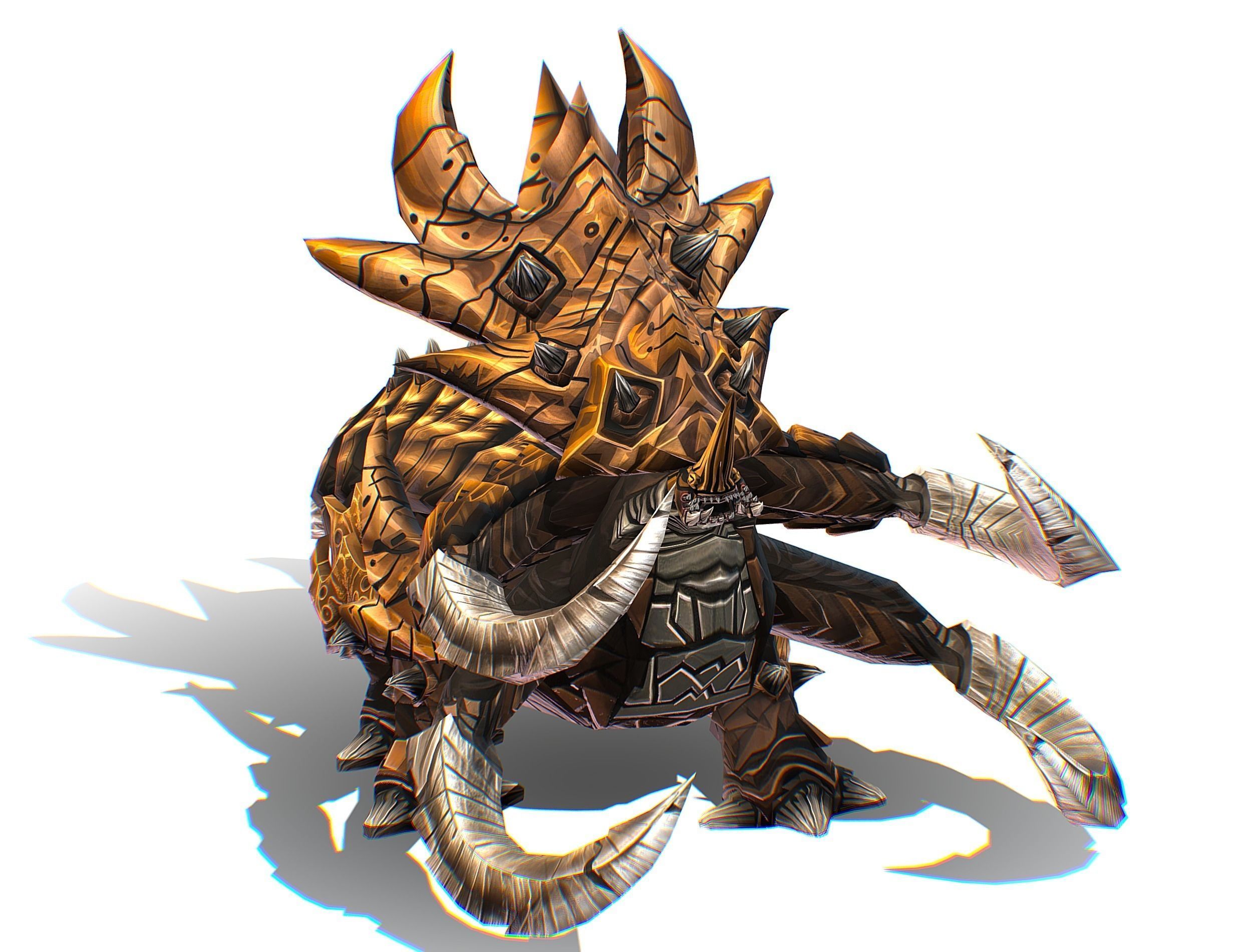 Monster Creature Dino Ceratopsian Triceratops Low-poly 3D model_15