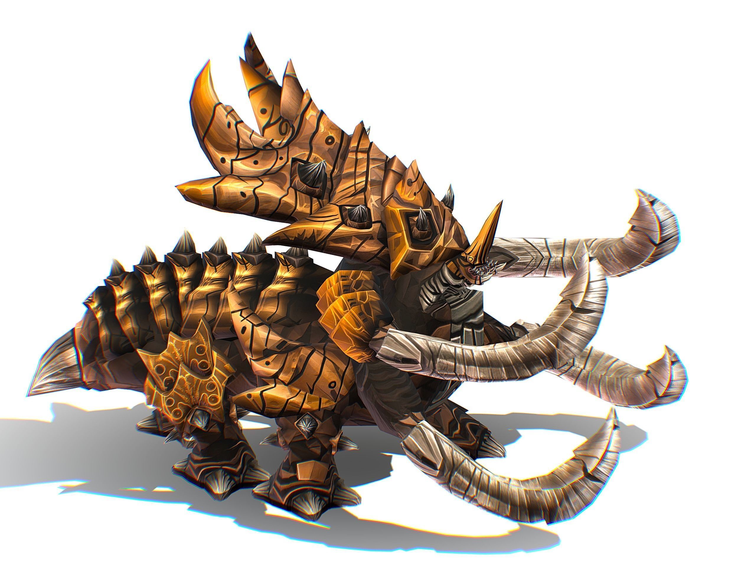 Monster Creature Dino Ceratopsian Triceratops Low-poly 3D model_18