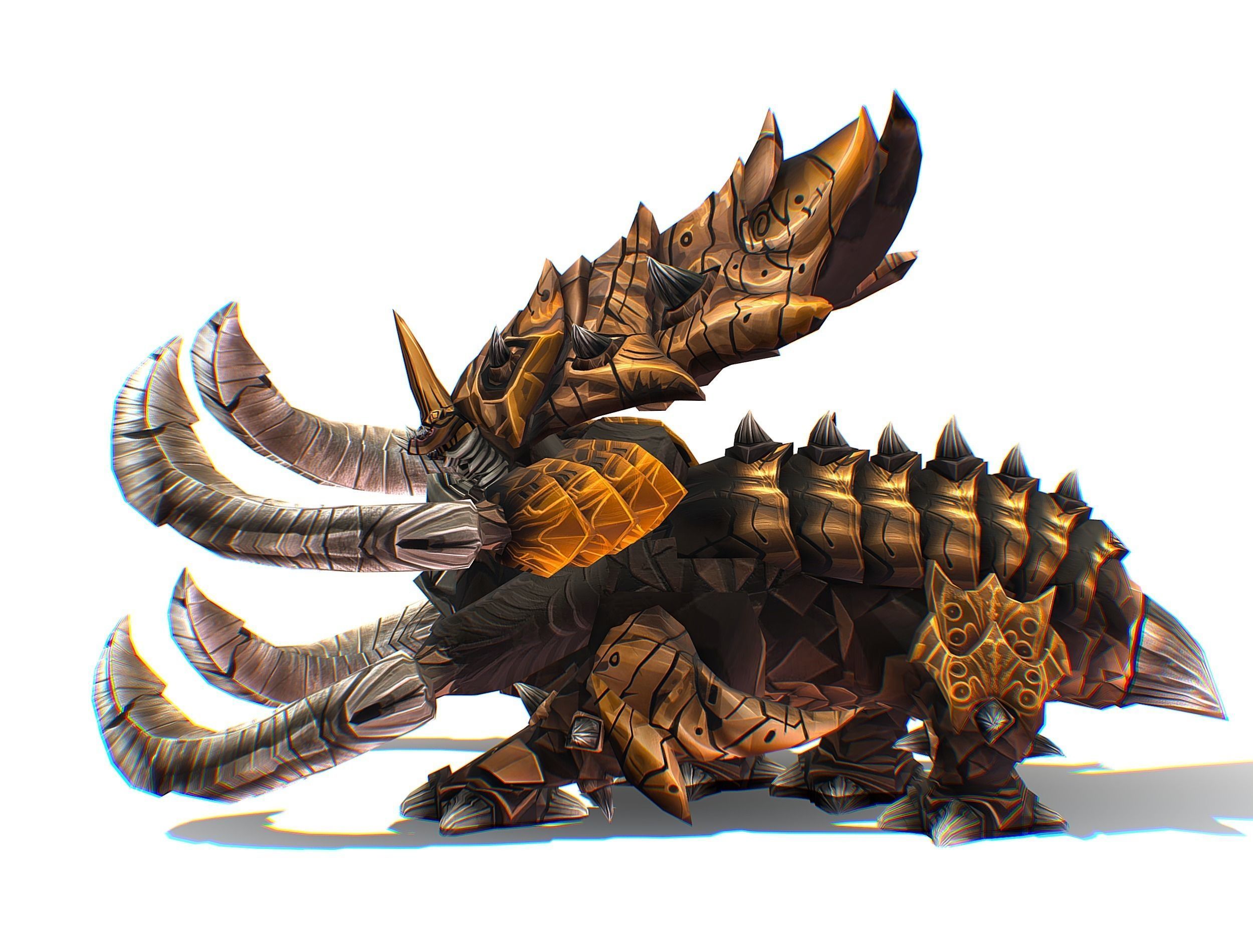 Monster Creature Dino Ceratopsian Triceratops Low-poly 3D model_25