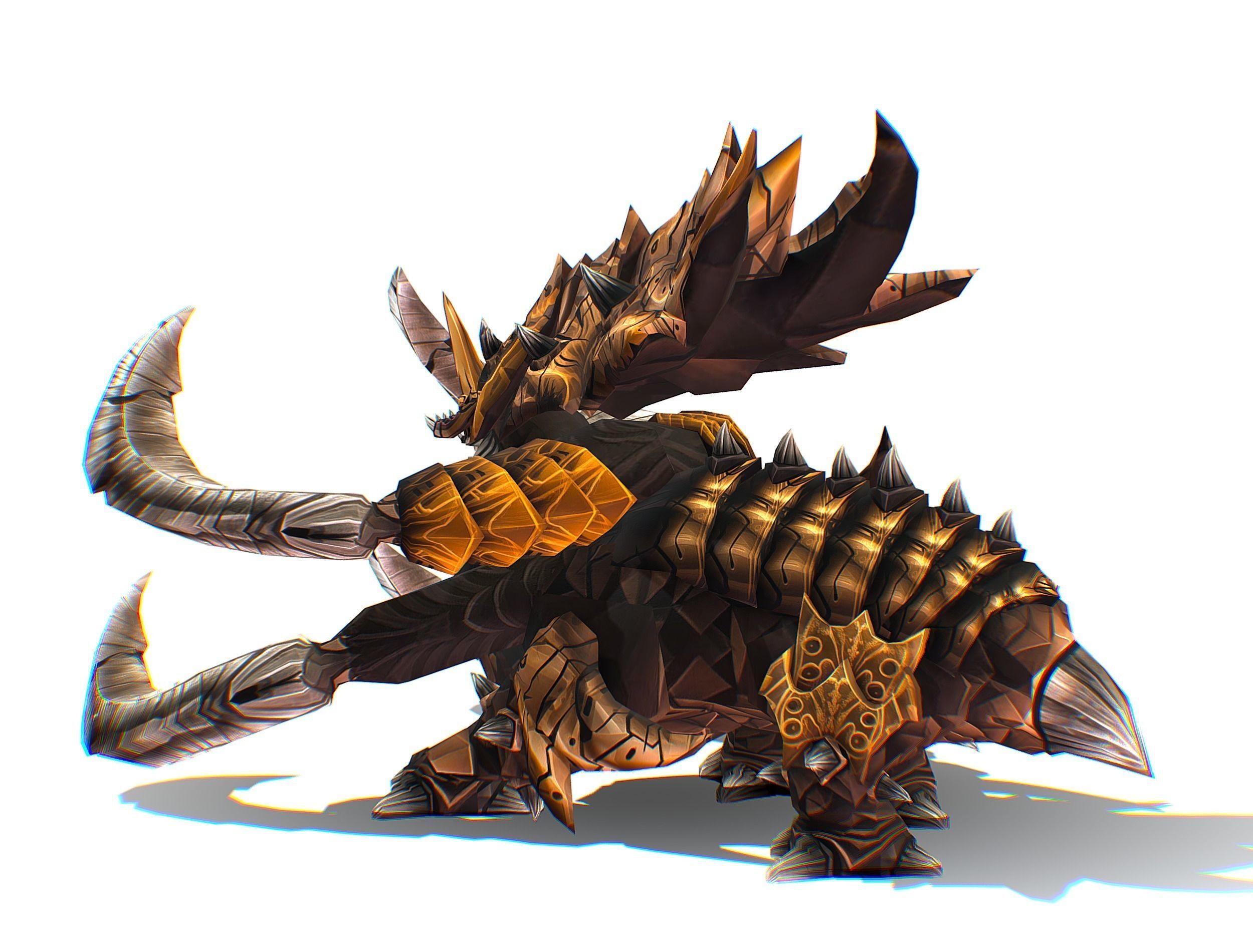 Monster Creature Dino Ceratopsian Triceratops Low-poly 3D model_24