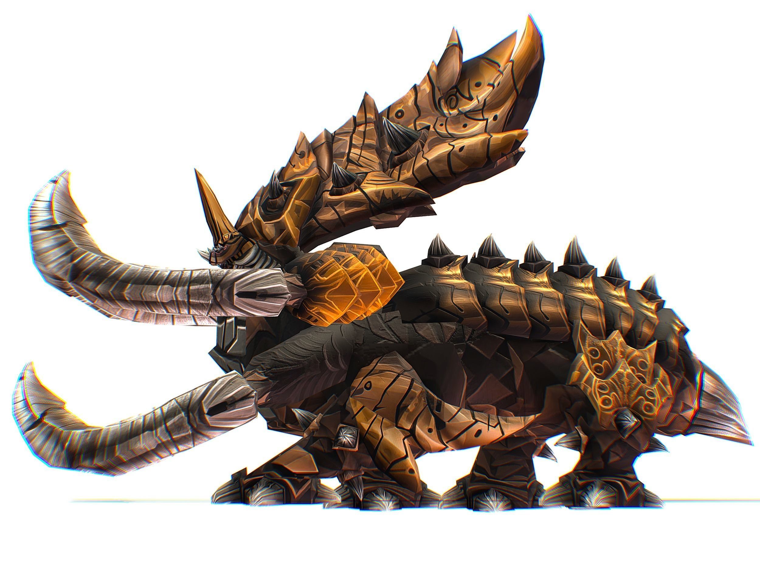 Monster Creature Dino Ceratopsian Triceratops Low-poly 3D model_26