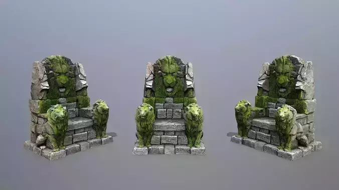 Lion Stone Throne