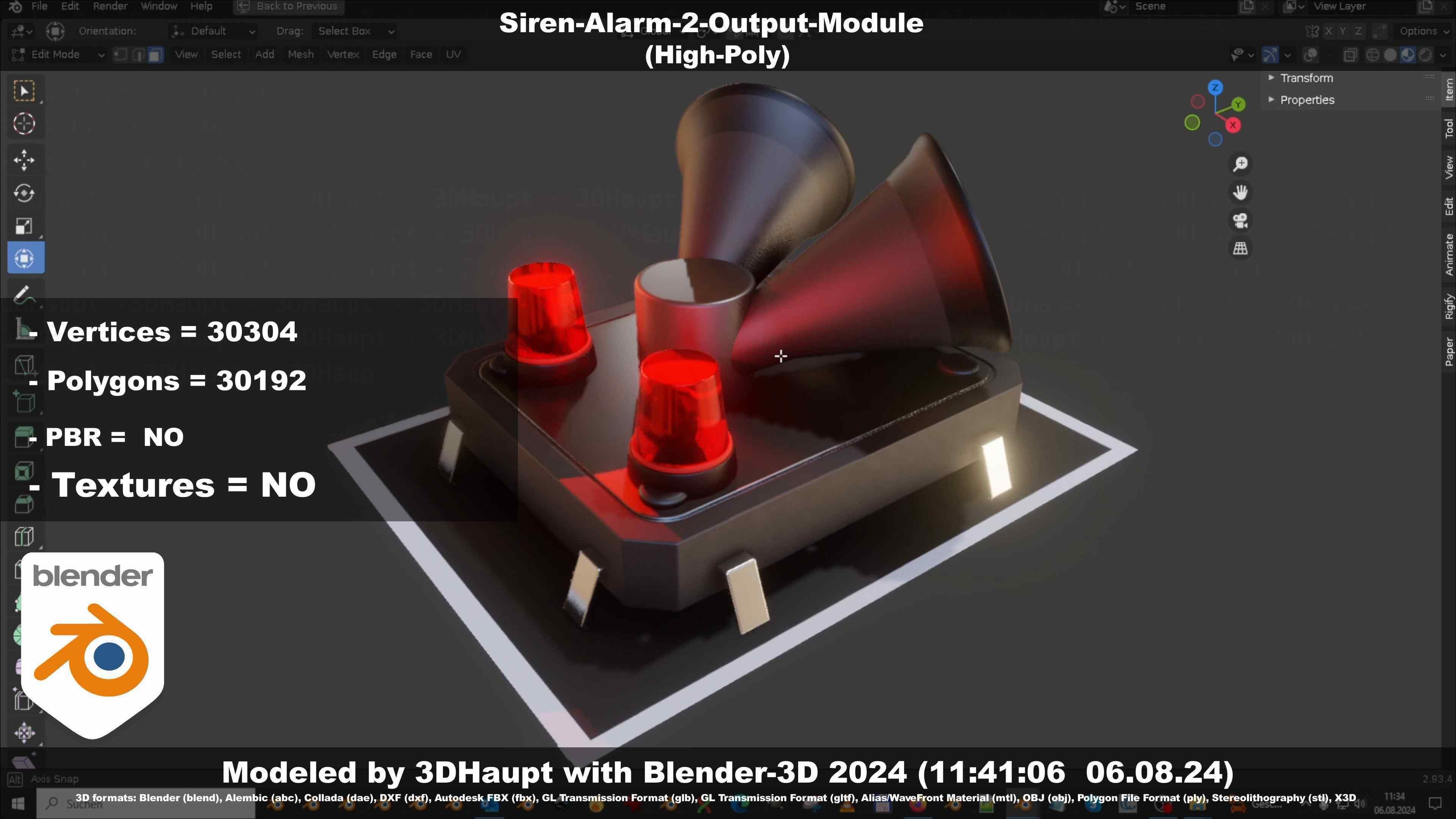 Siren-Alarm-2-Output-Module 3D model_67