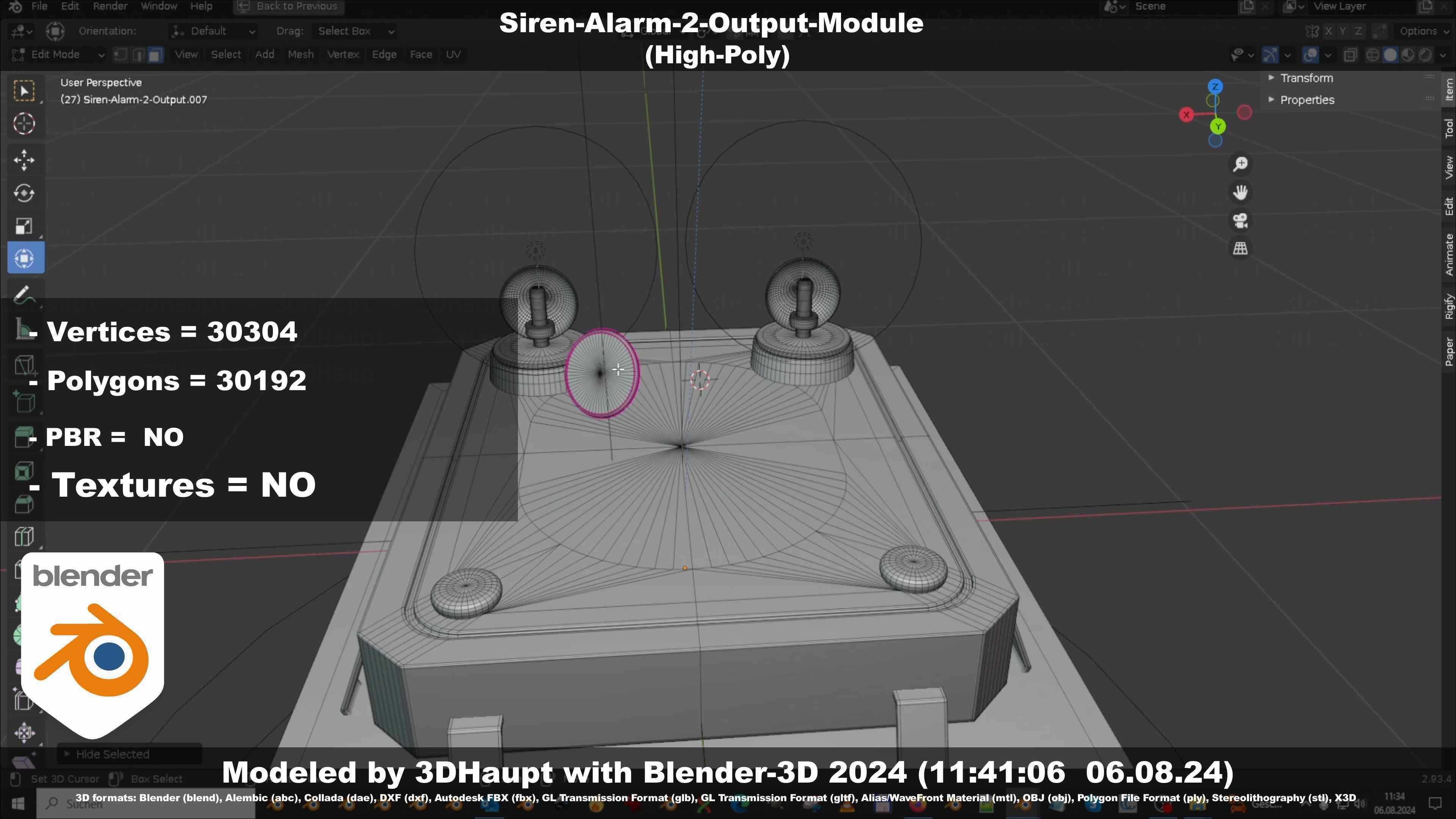 Siren-Alarm-2-Output-Module 3D model_54