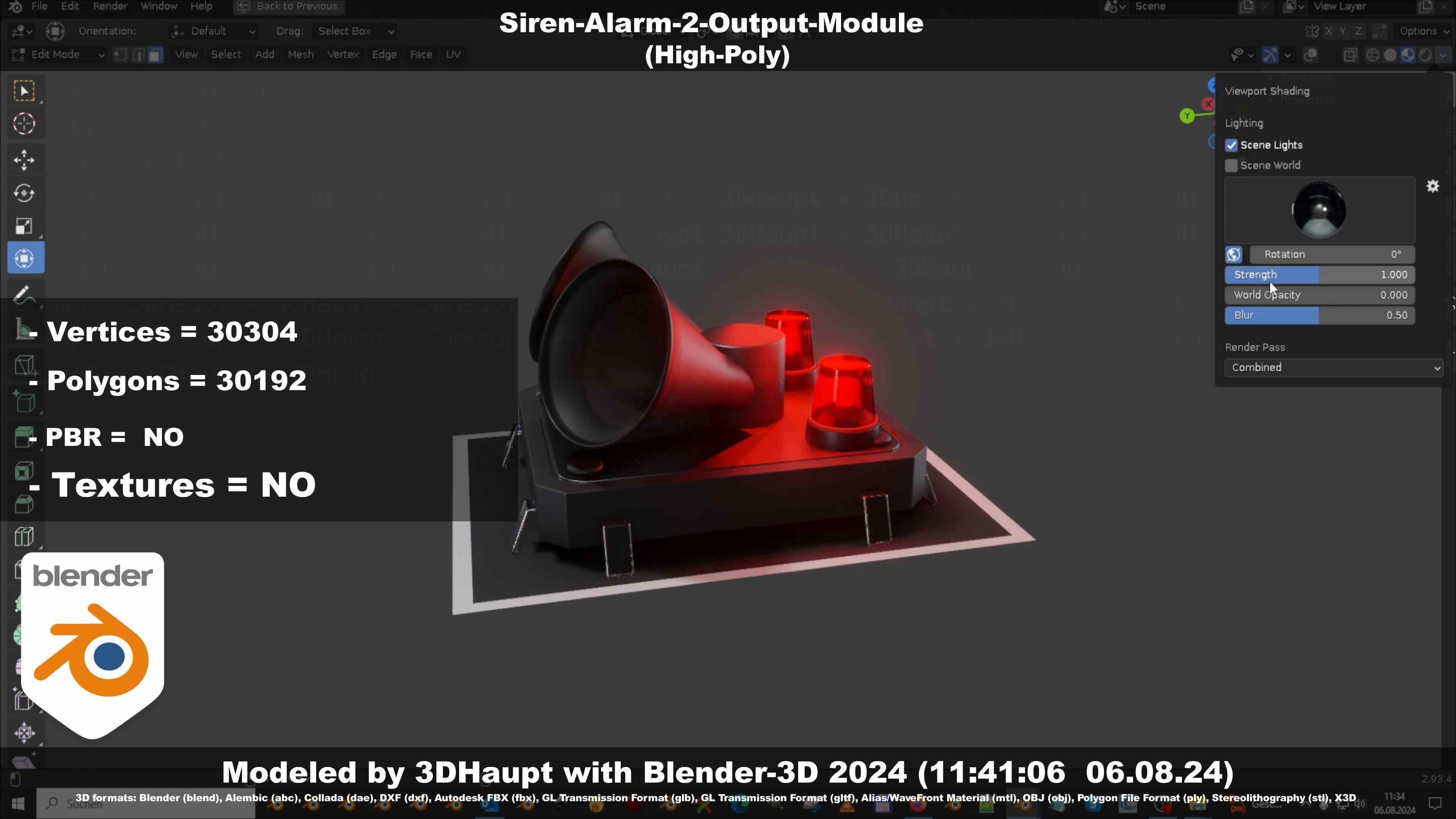 Siren-Alarm-2-Output-Module 3D model_127