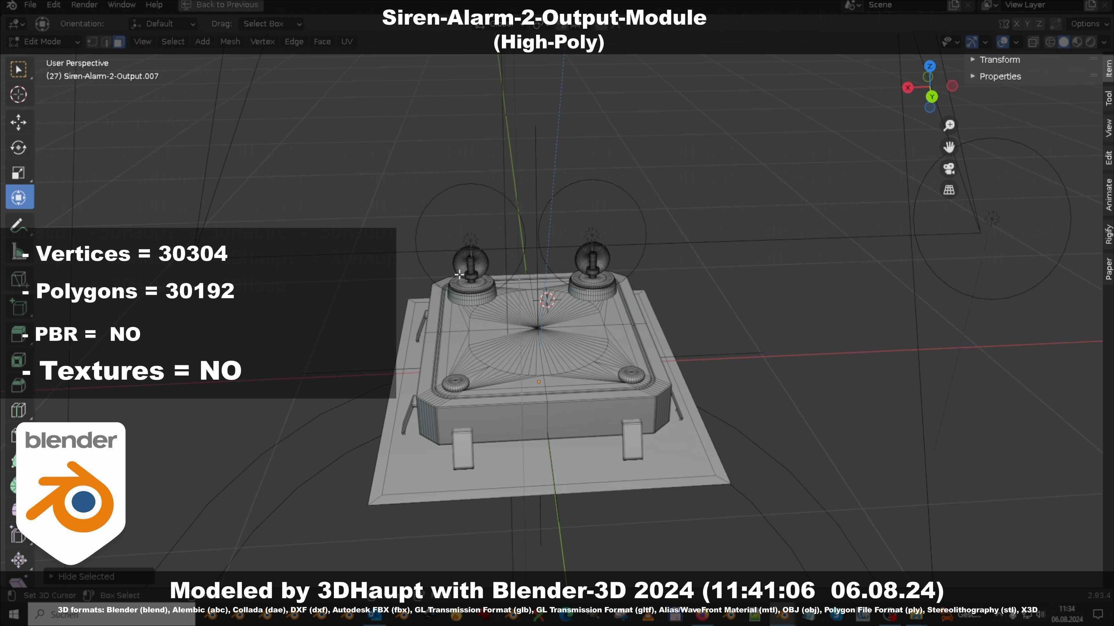 Siren-Alarm-2-Output-Module 3D model_116
