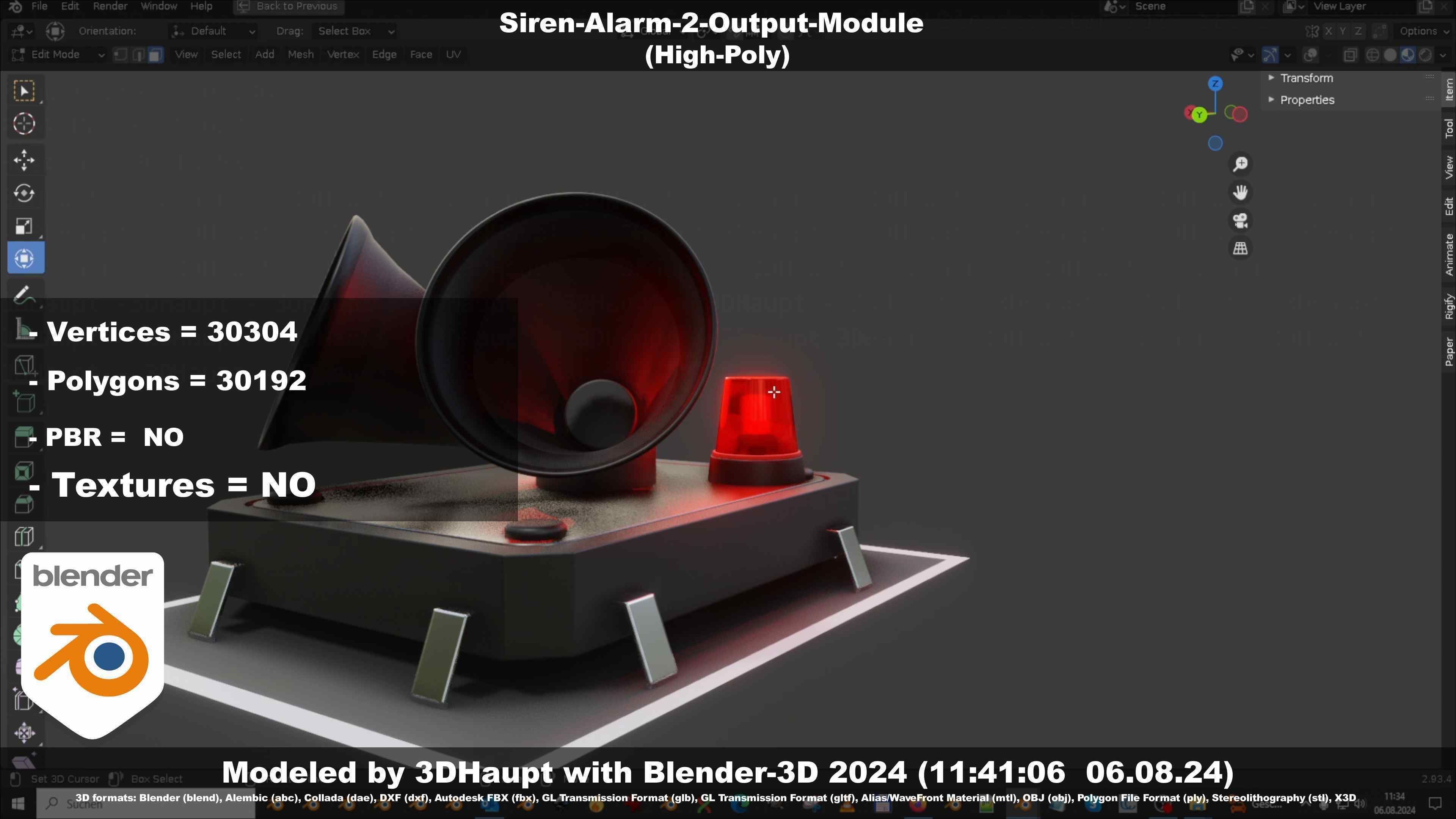 Siren-Alarm-2-Output-Module 3D model_120