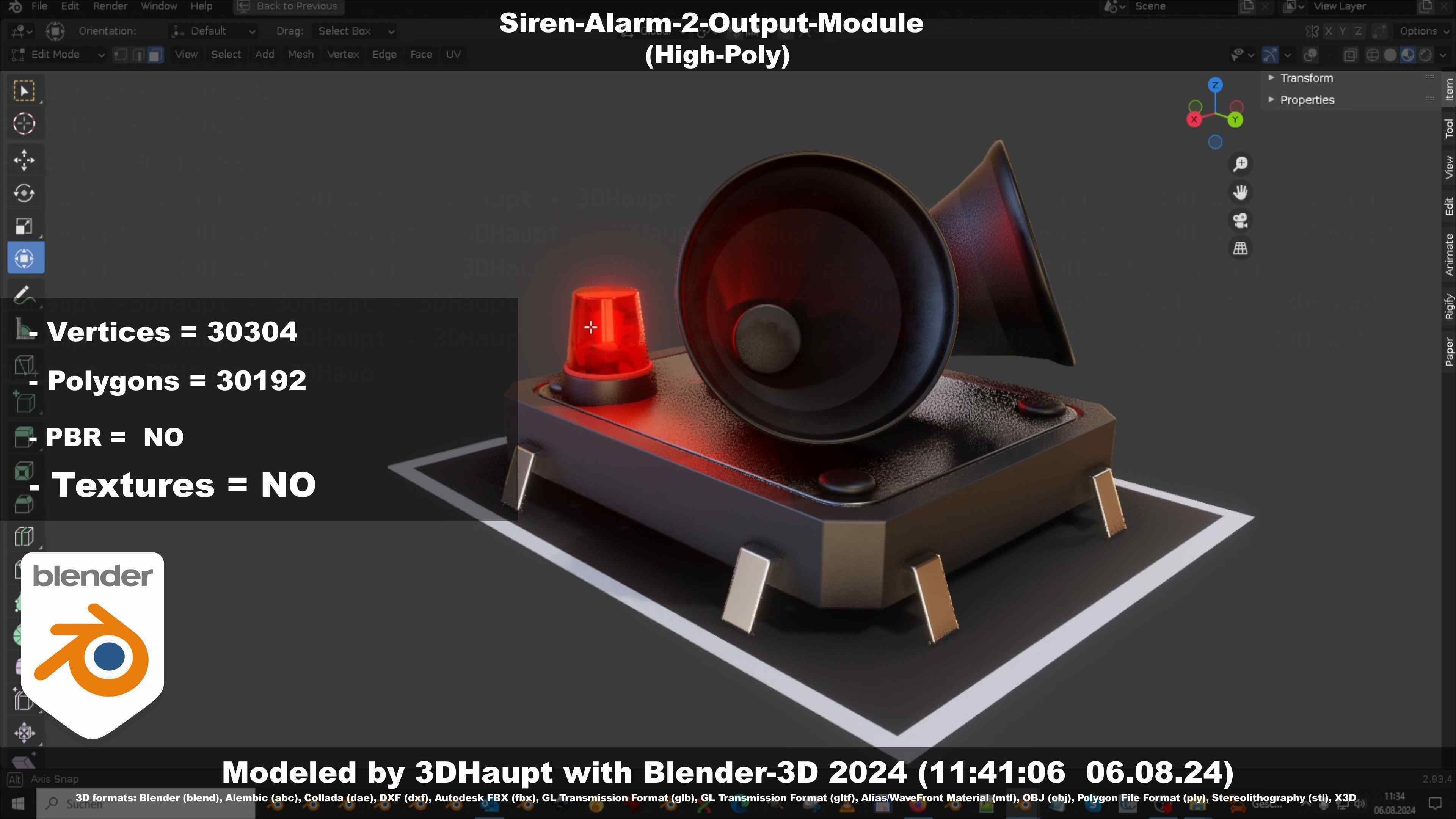 Siren-Alarm-2-Output-Module 3D model_14