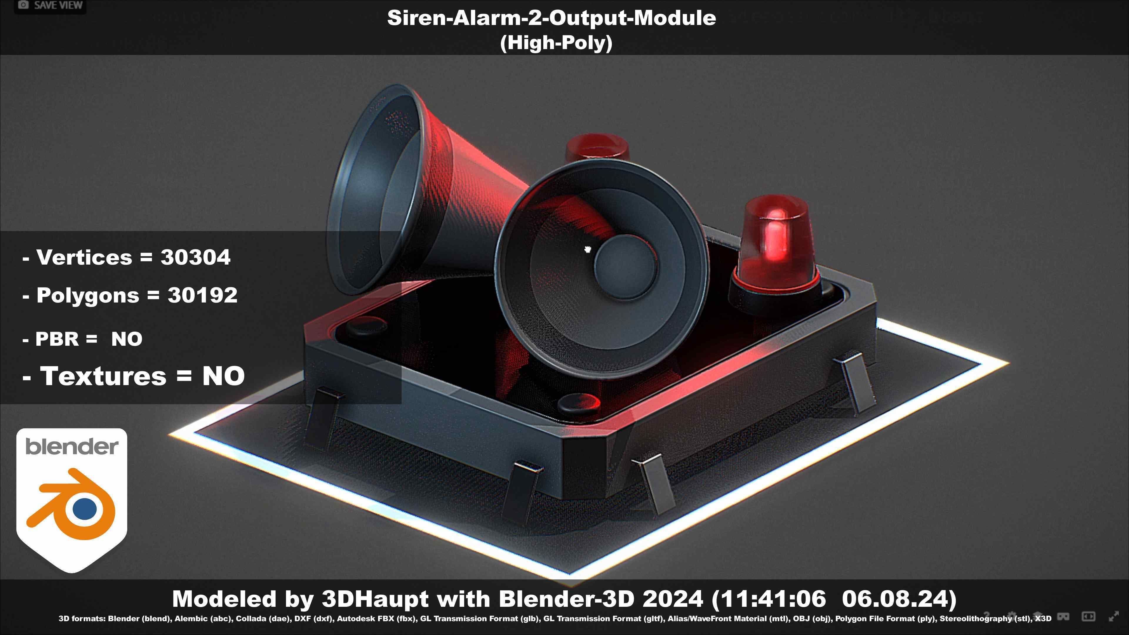 Siren-Alarm-2-Output-Module 3D model_89