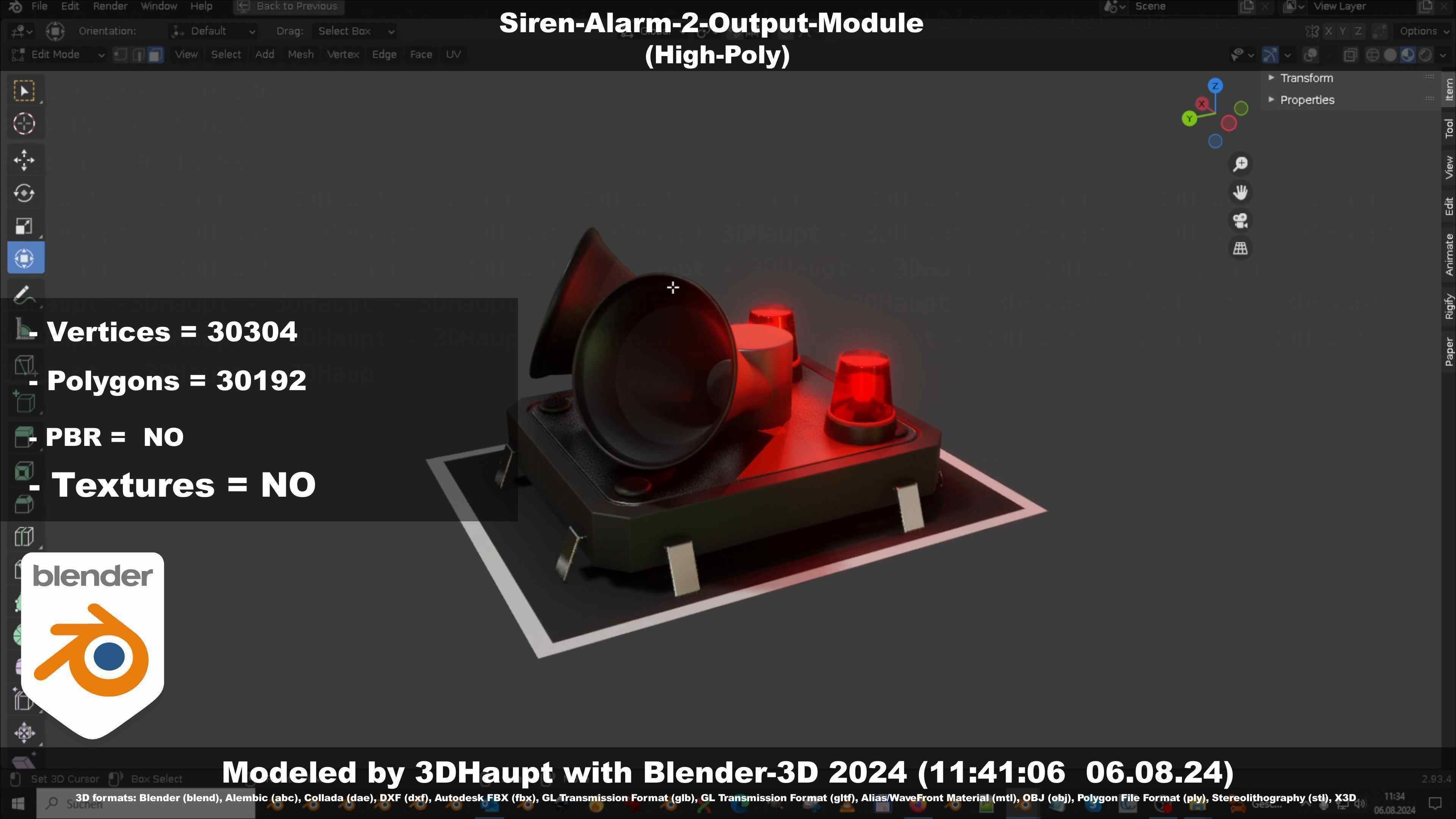 Siren-Alarm-2-Output-Module 3D model_134