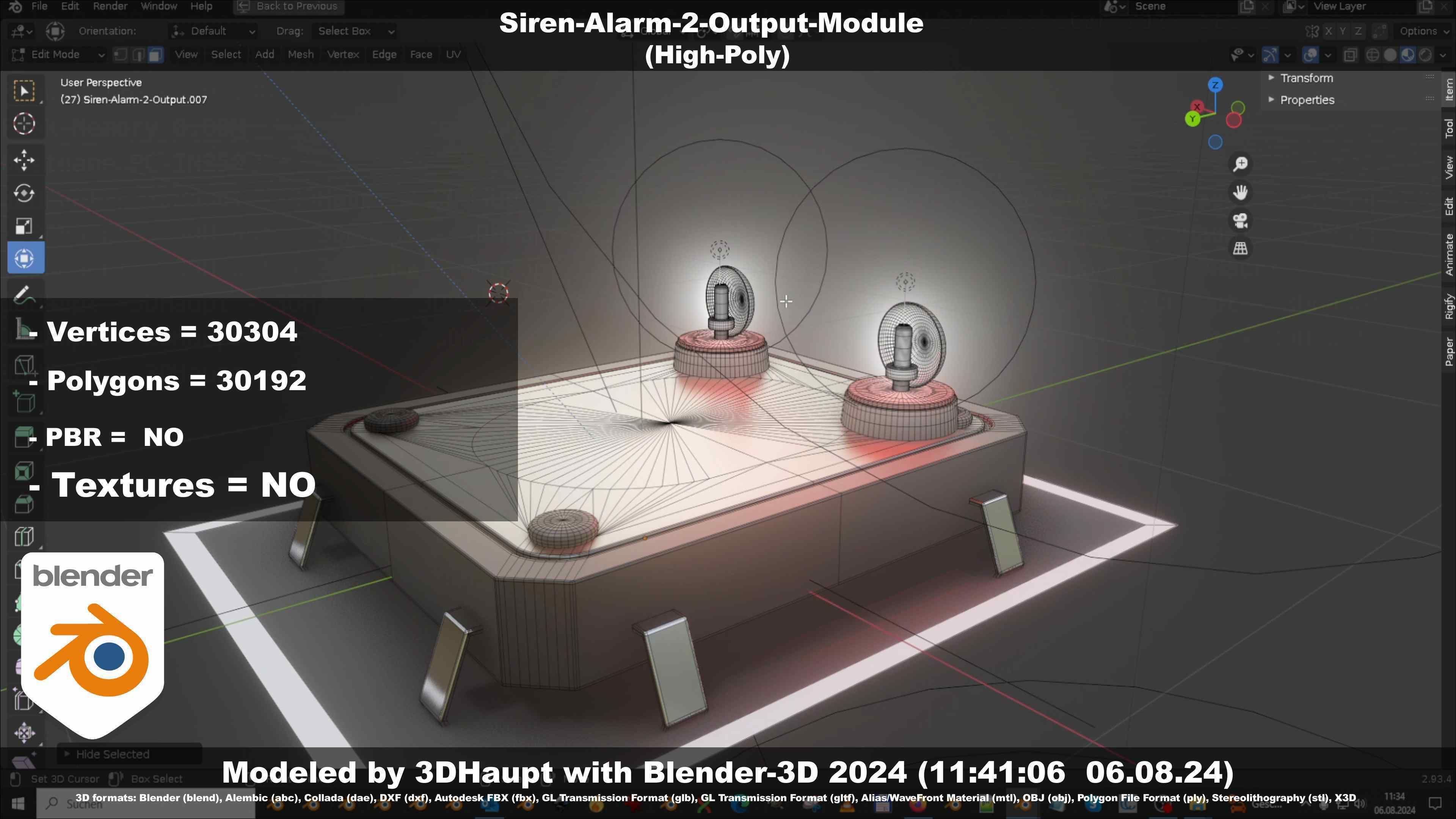 Siren-Alarm-2-Output-Module 3D model_118