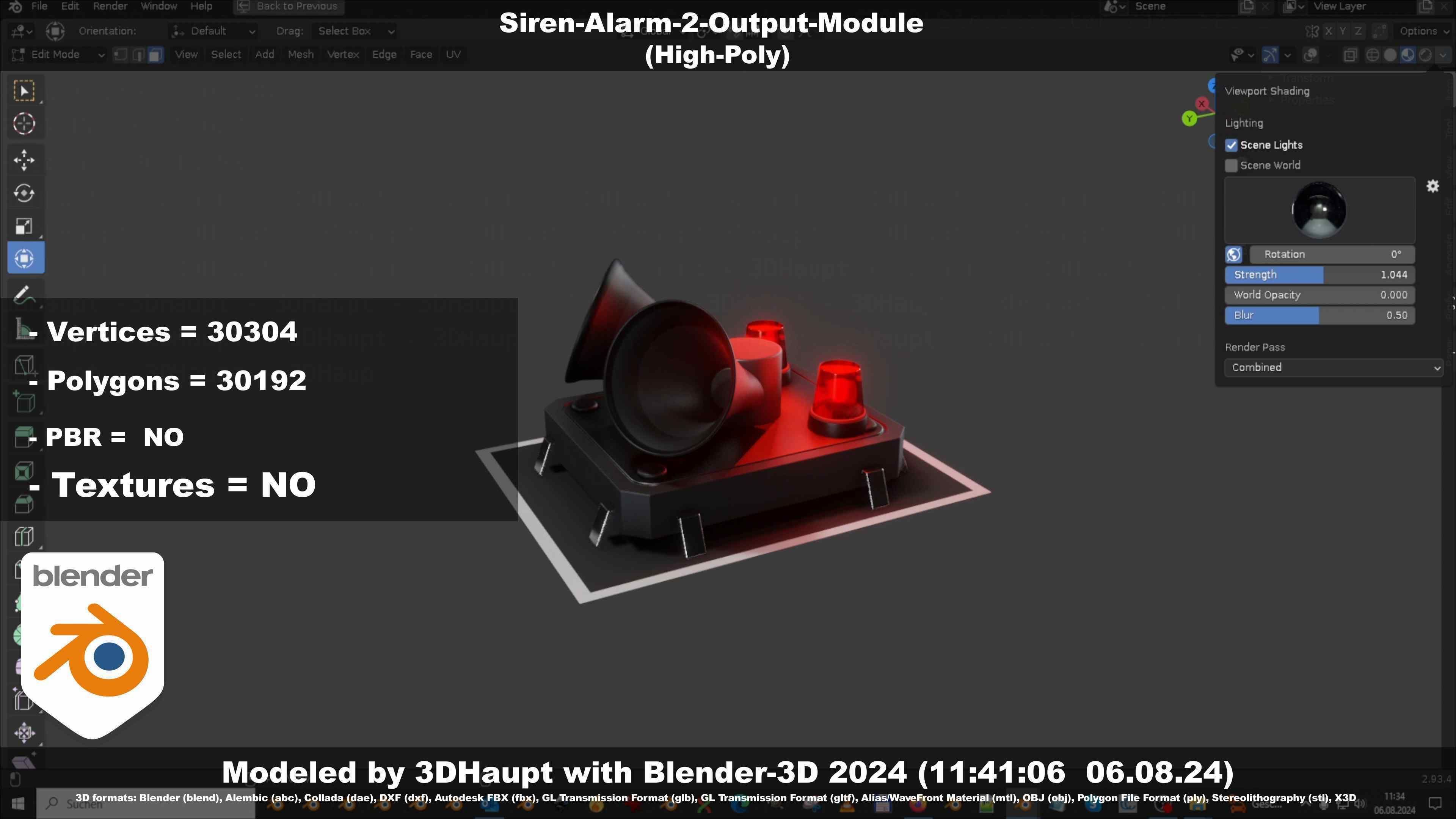 Siren-Alarm-2-Output-Module 3D model_78