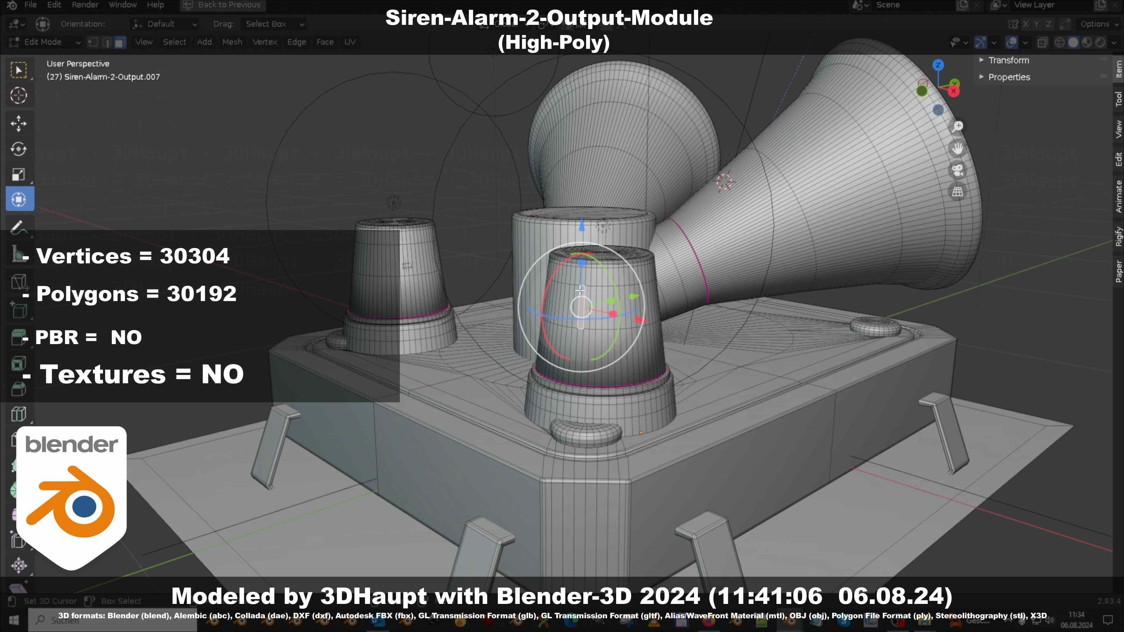 Siren-Alarm-2-Output-Module 3D model_104