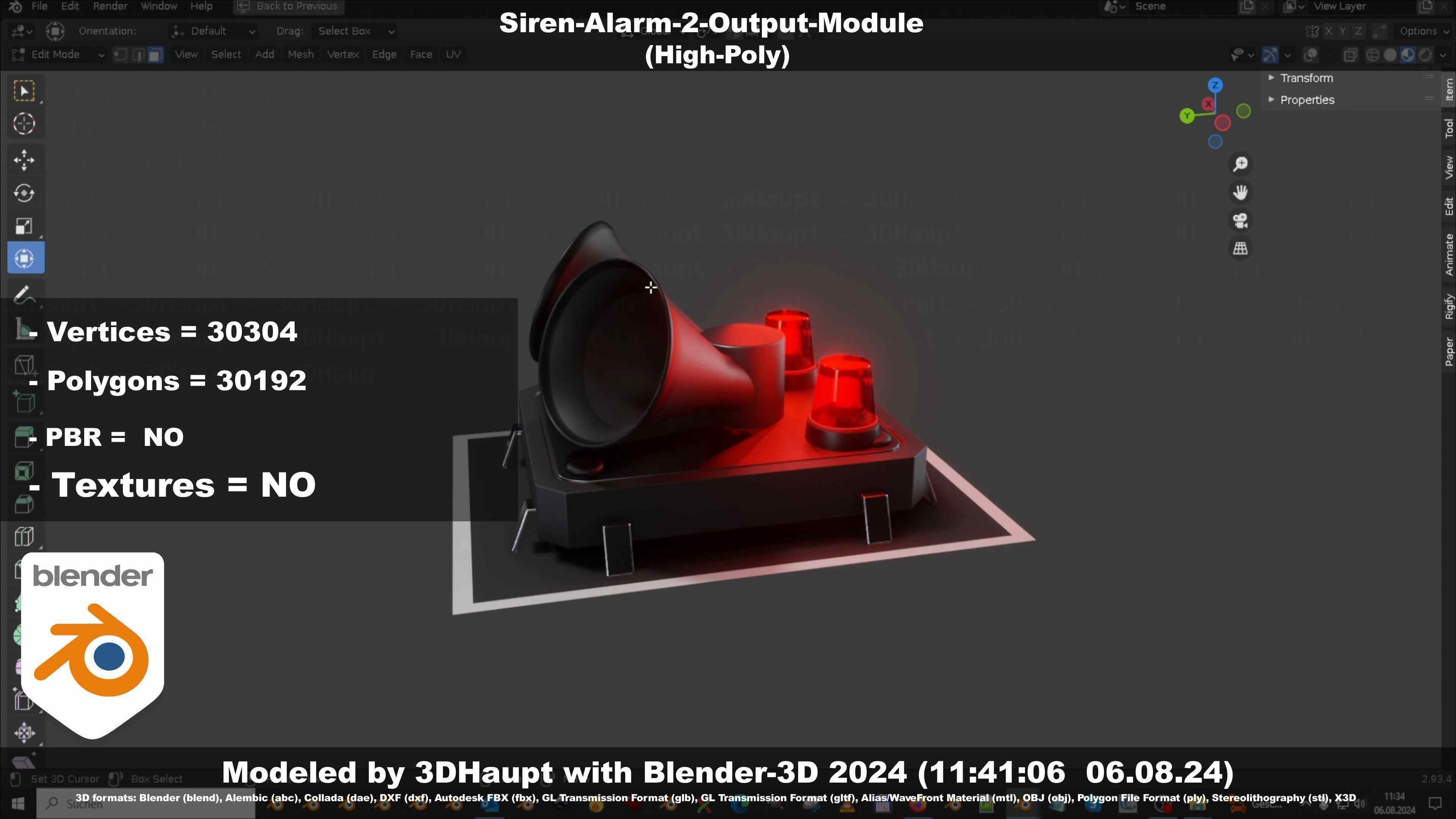 Siren-Alarm-2-Output-Module 3D model_69