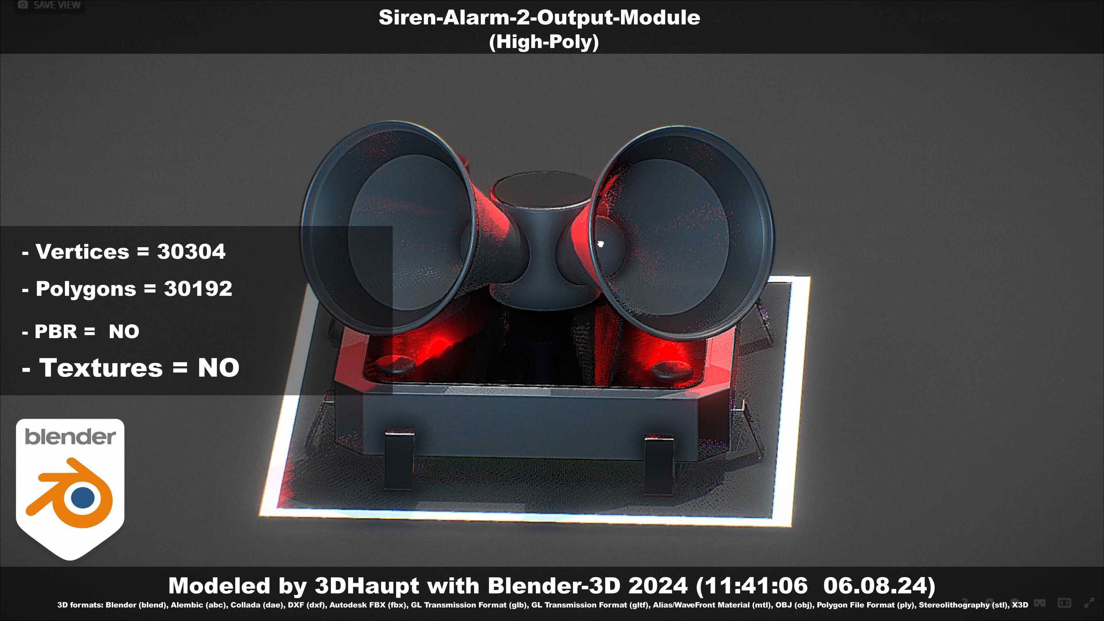 Siren-Alarm-2-Output-Module 3D model_140