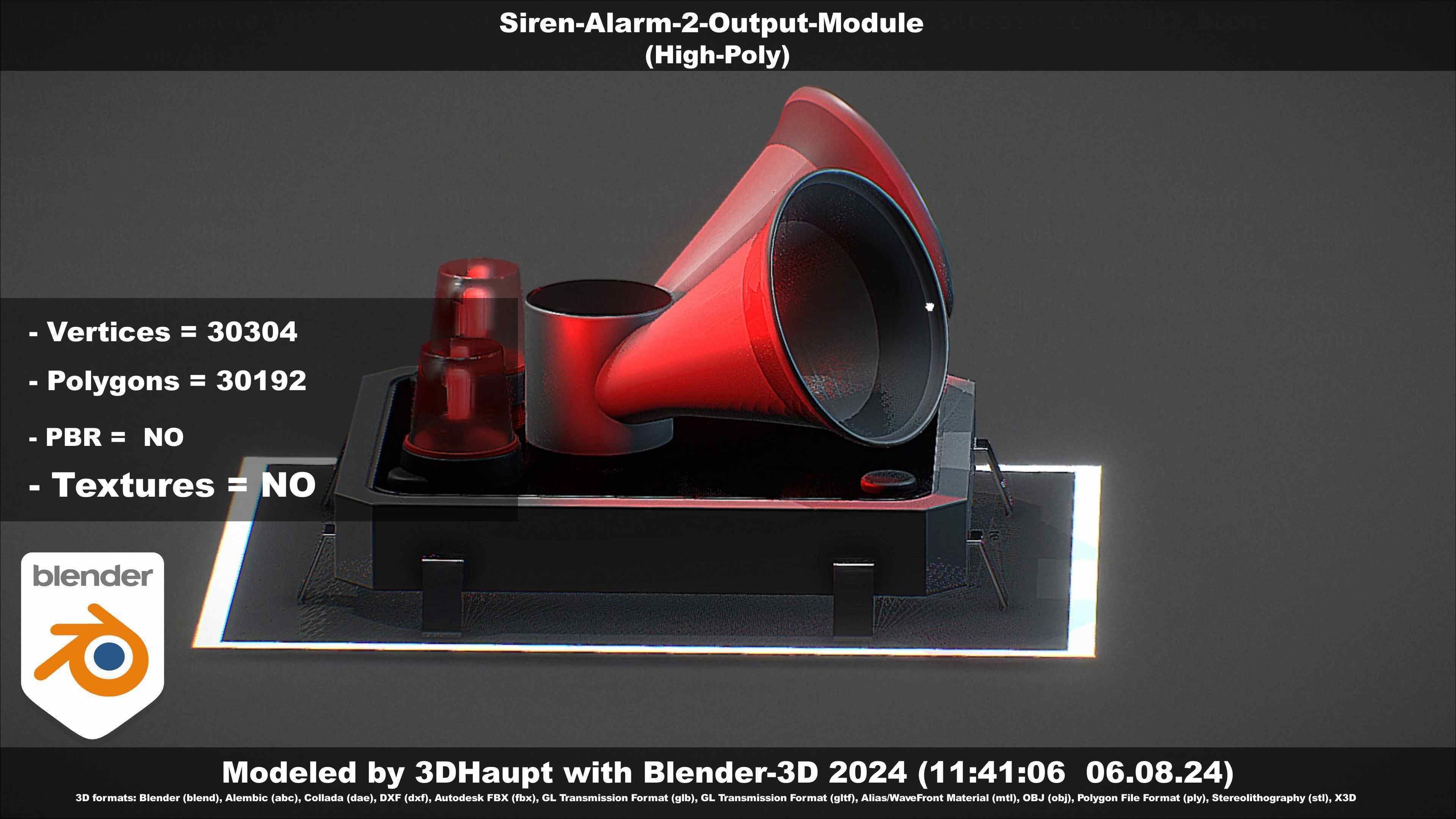 Siren-Alarm-2-Output-Module 3D model_25