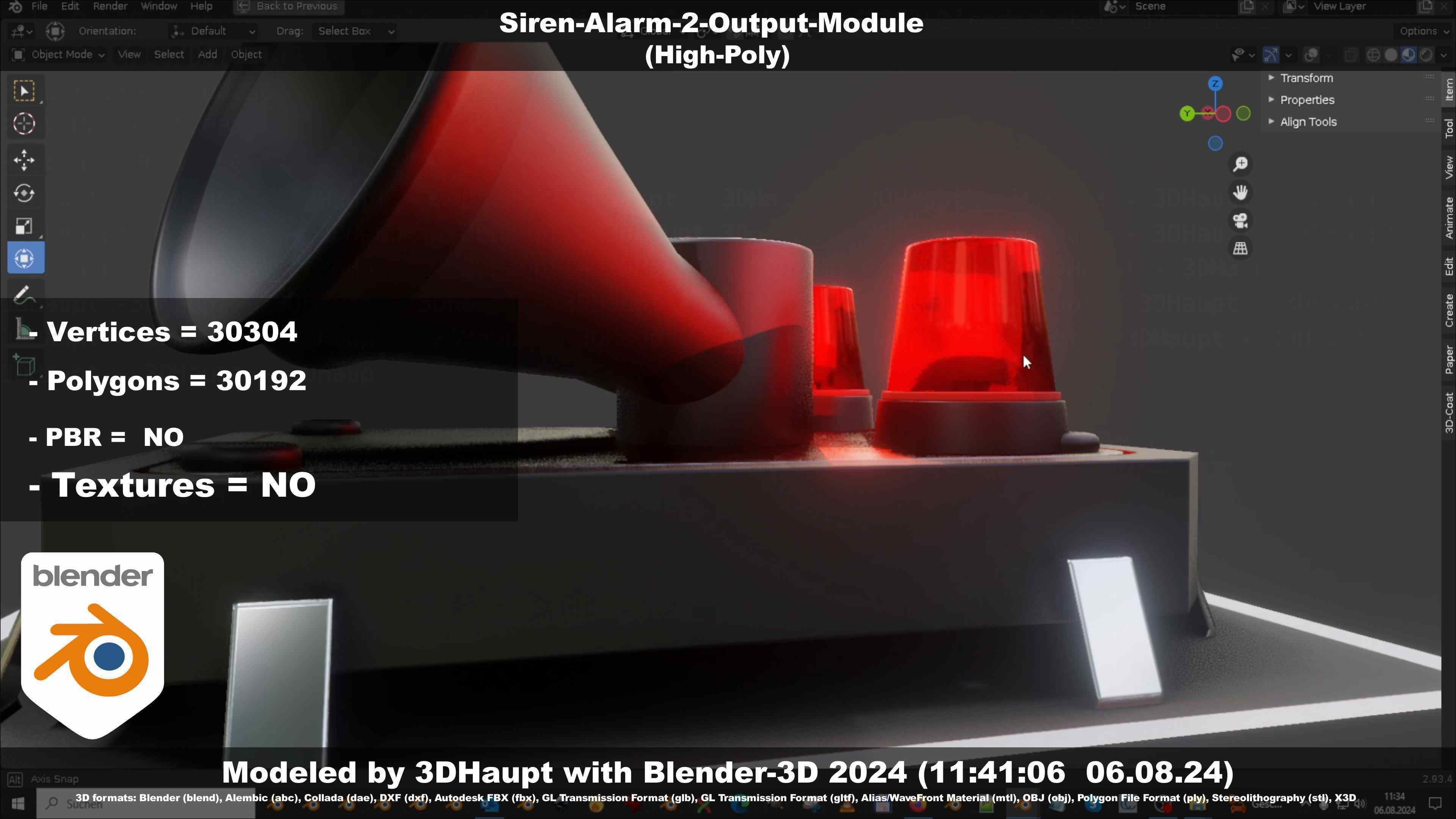 Siren-Alarm-2-Output-Module 3D model_43