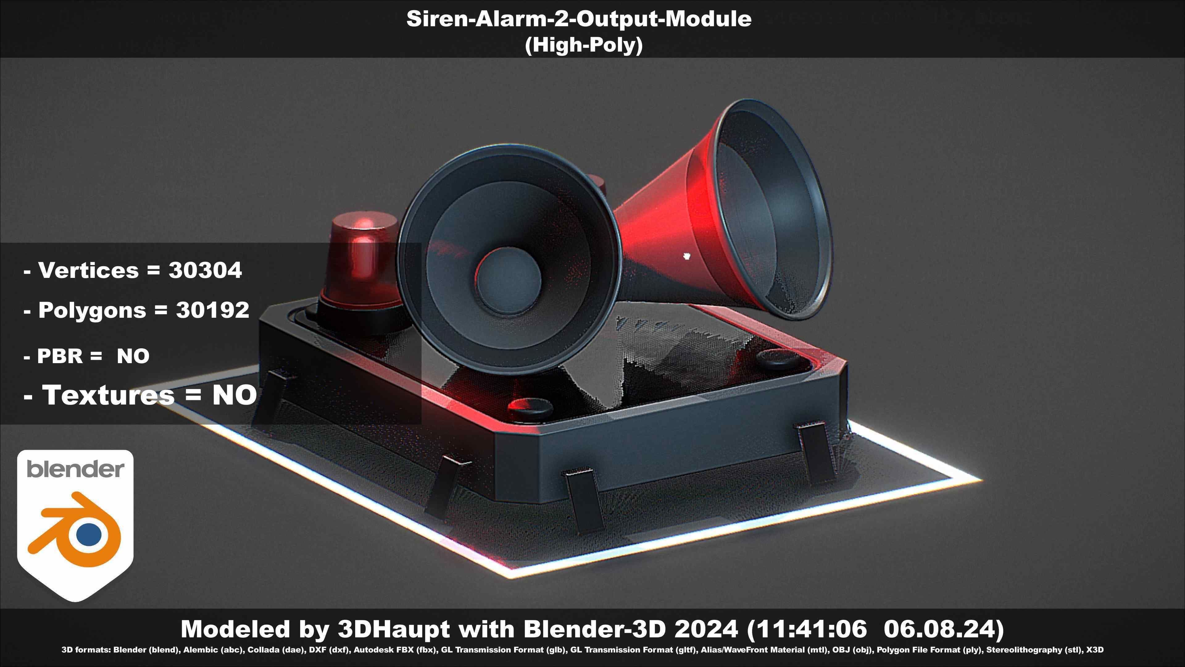 Siren-Alarm-2-Output-Module 3D model_26