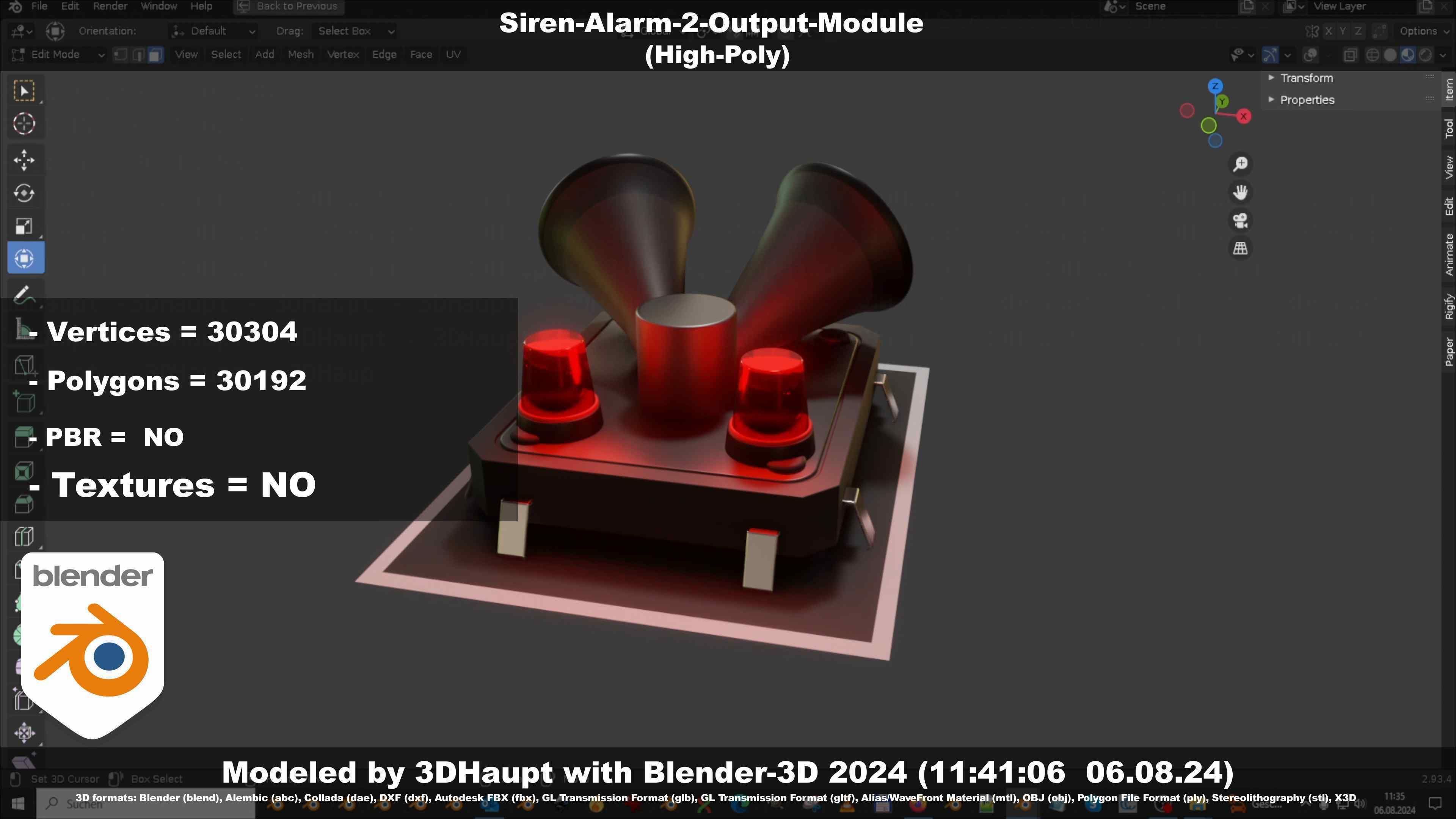 Siren-Alarm-2-Output-Module 3D model_83