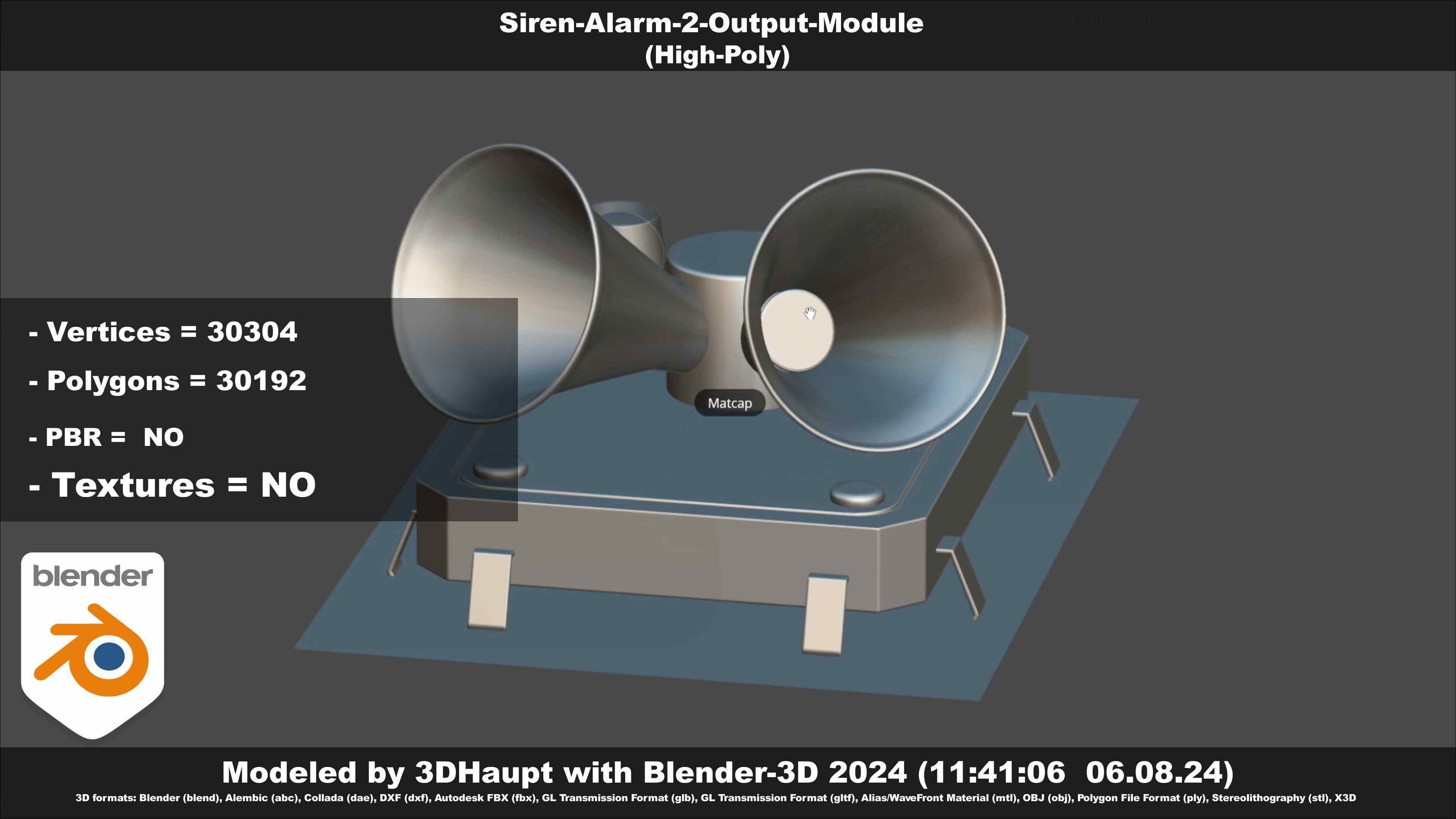 Siren-Alarm-2-Output-Module 3D model_96