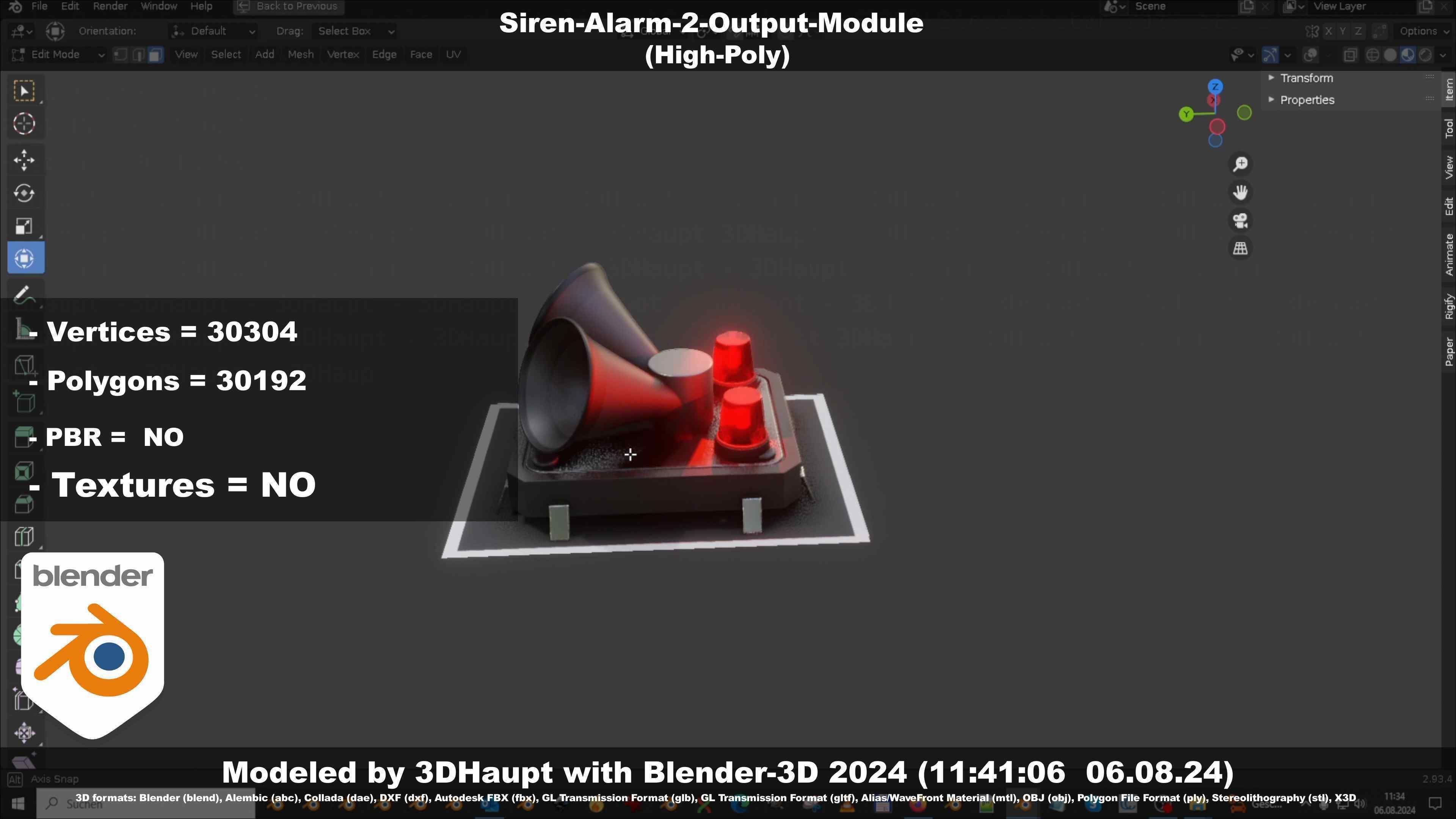 Siren-Alarm-2-Output-Module 3D model_121