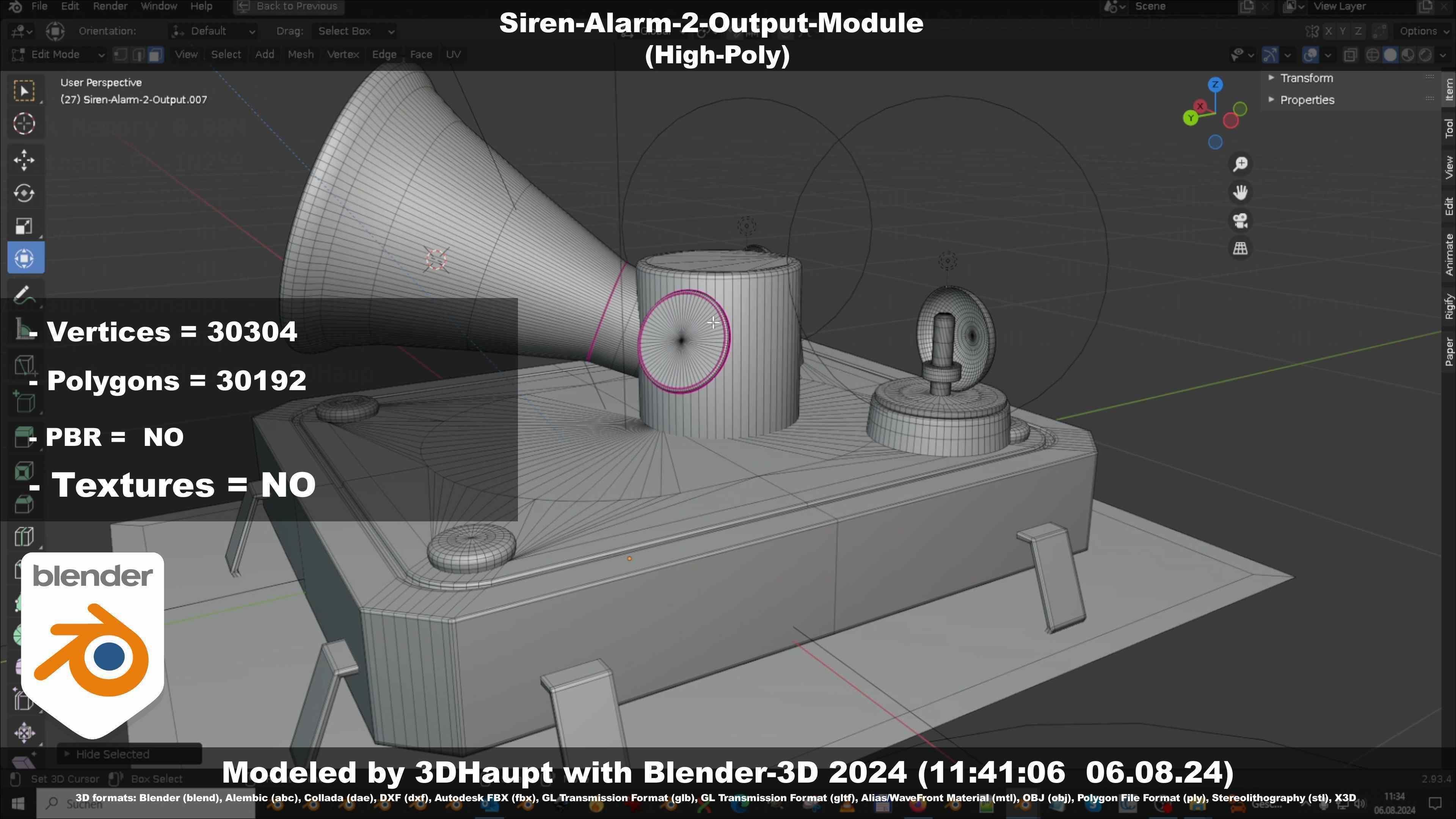 Siren-Alarm-2-Output-Module 3D model_113