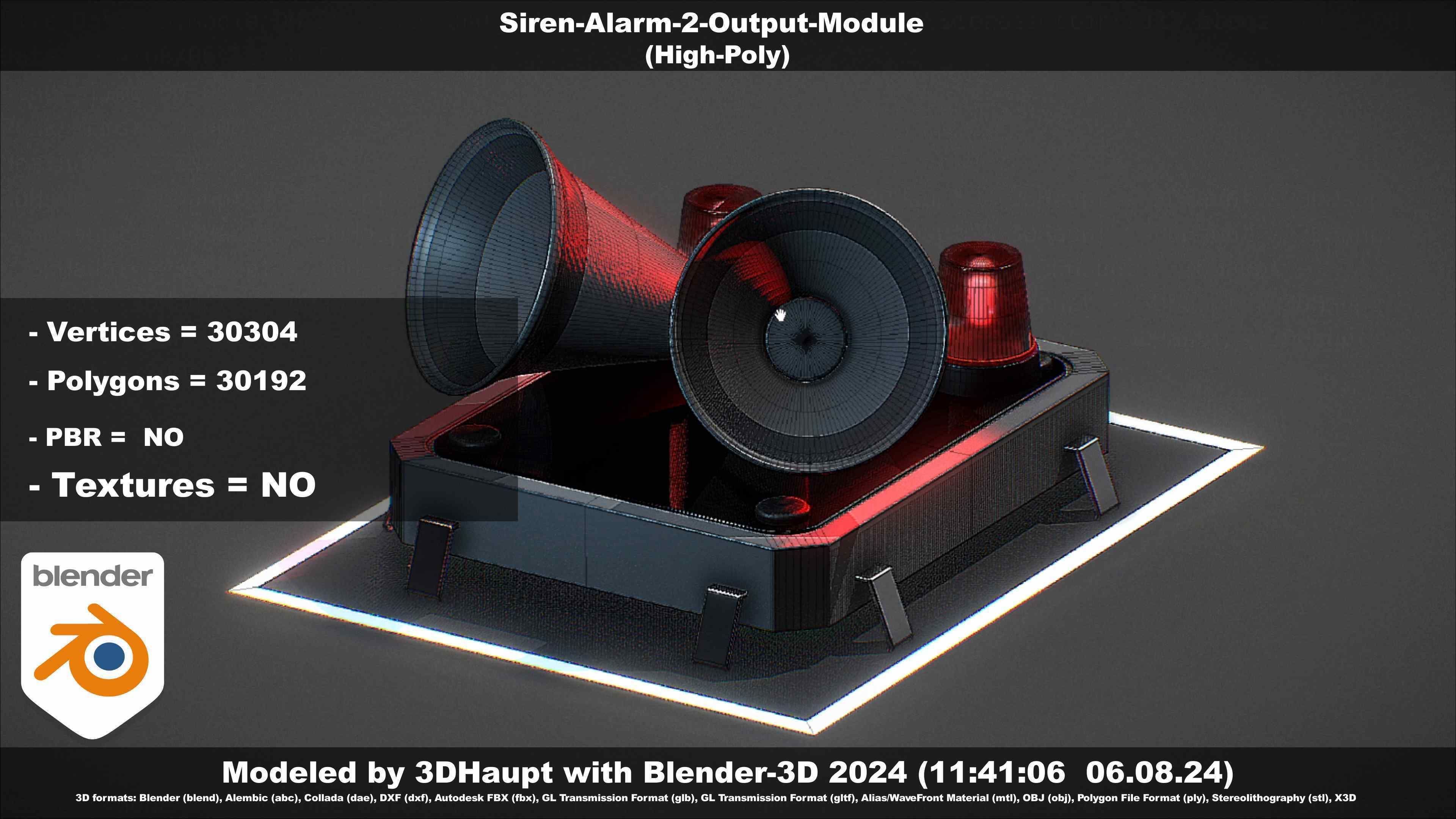 Siren-Alarm-2-Output-Module 3D model_90