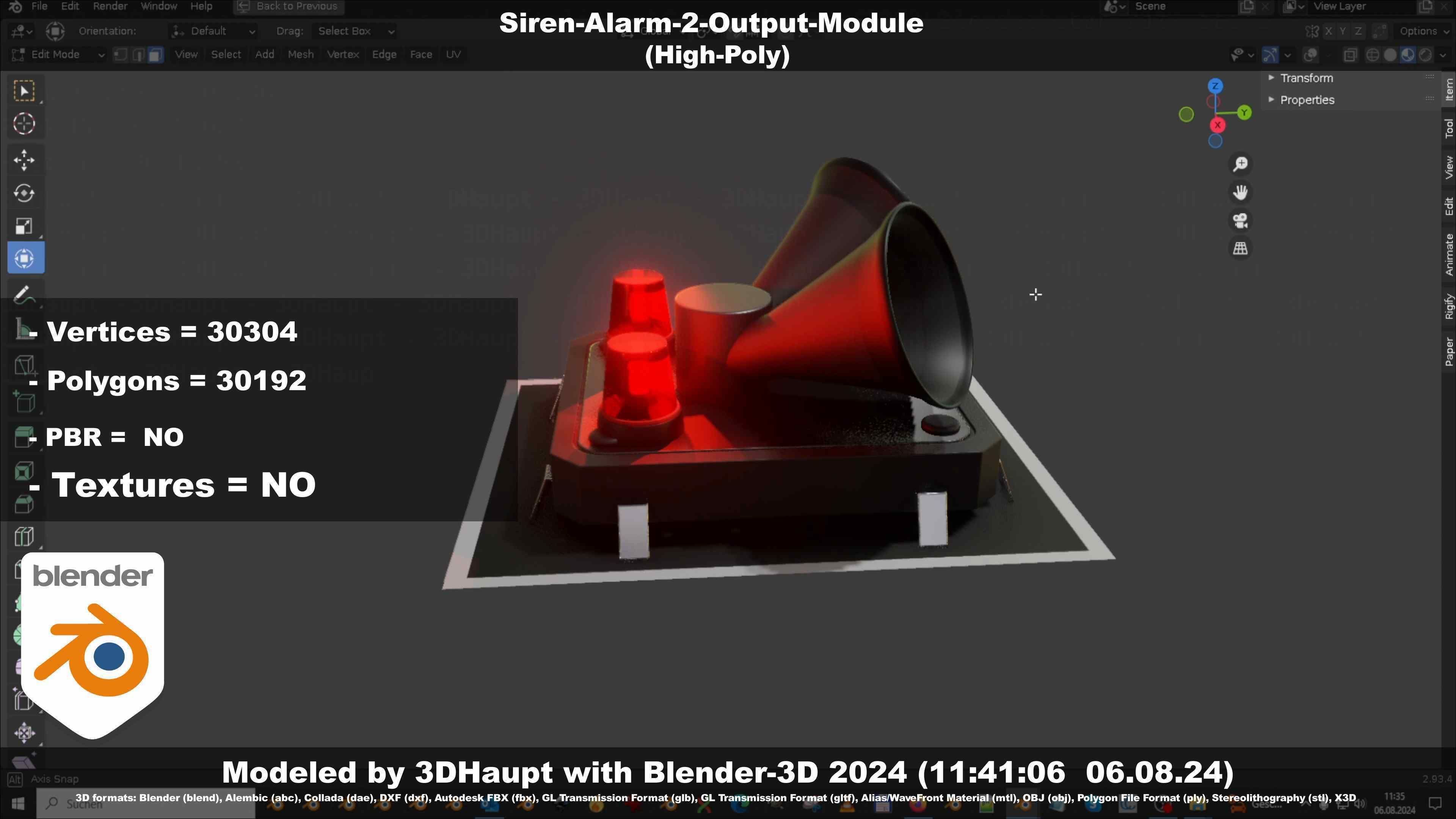 Siren-Alarm-2-Output-Module 3D model_135