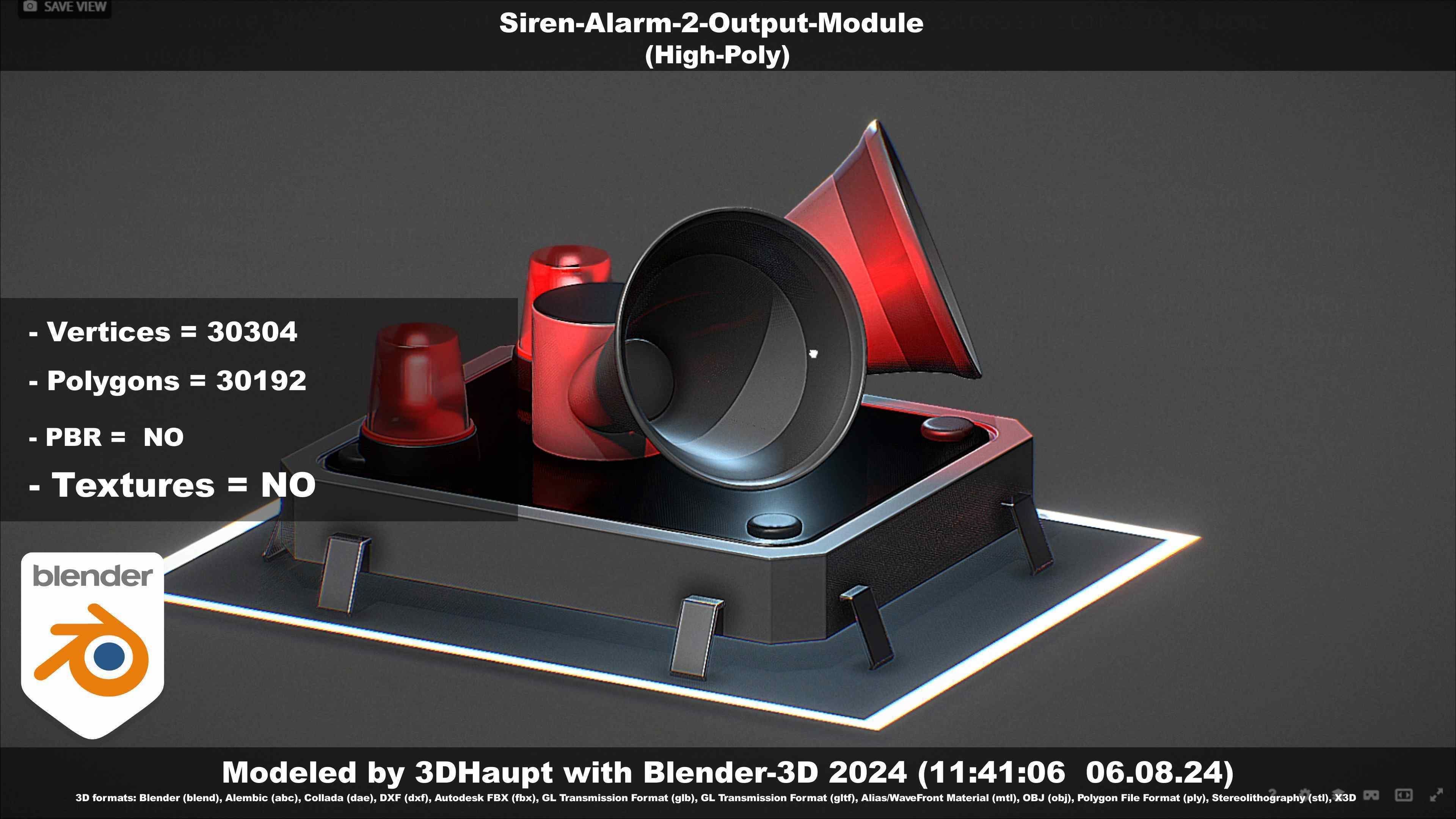 Siren-Alarm-2-Output-Module 3D model_138