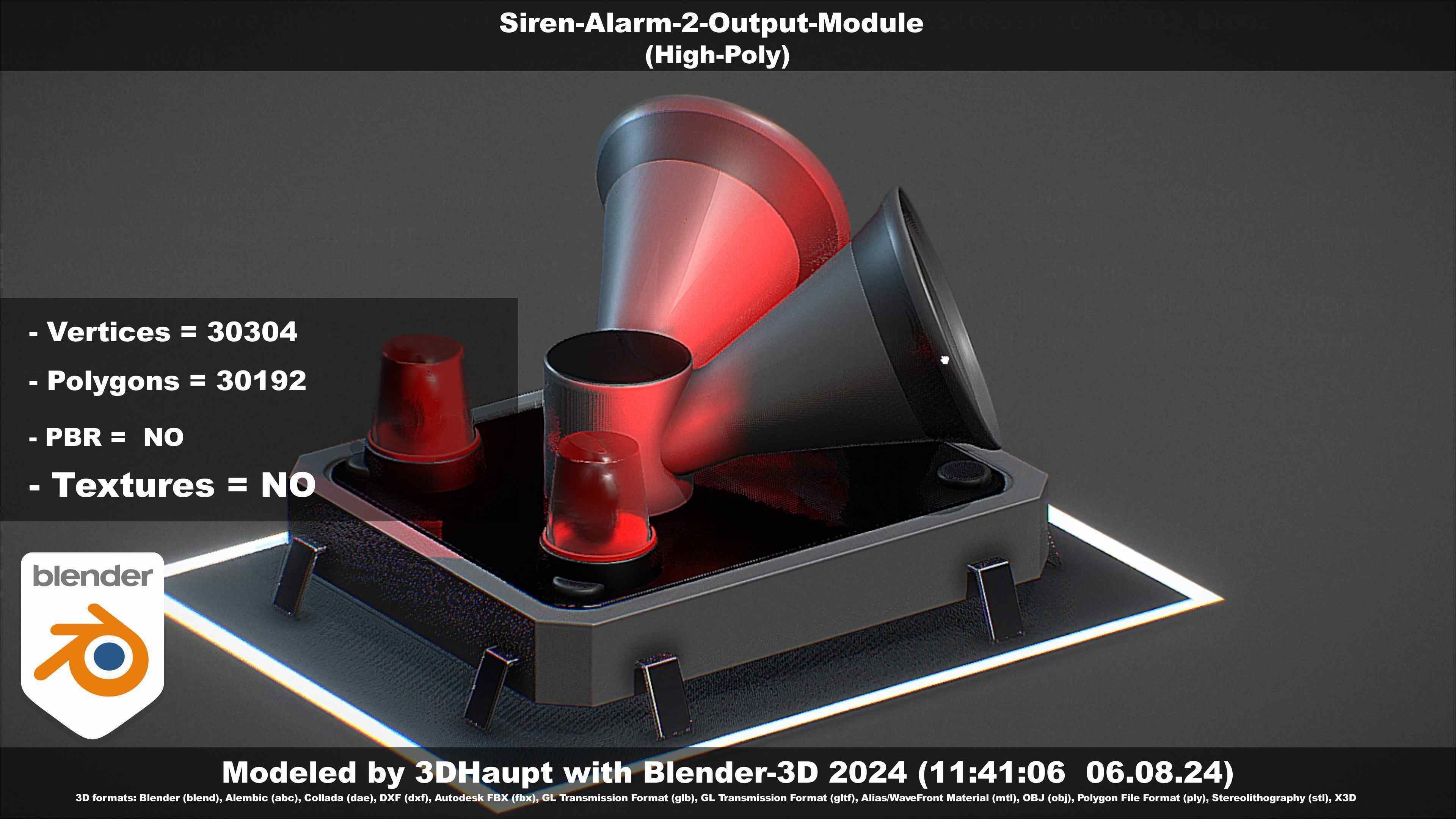 Siren-Alarm-2-Output-Module 3D model_86