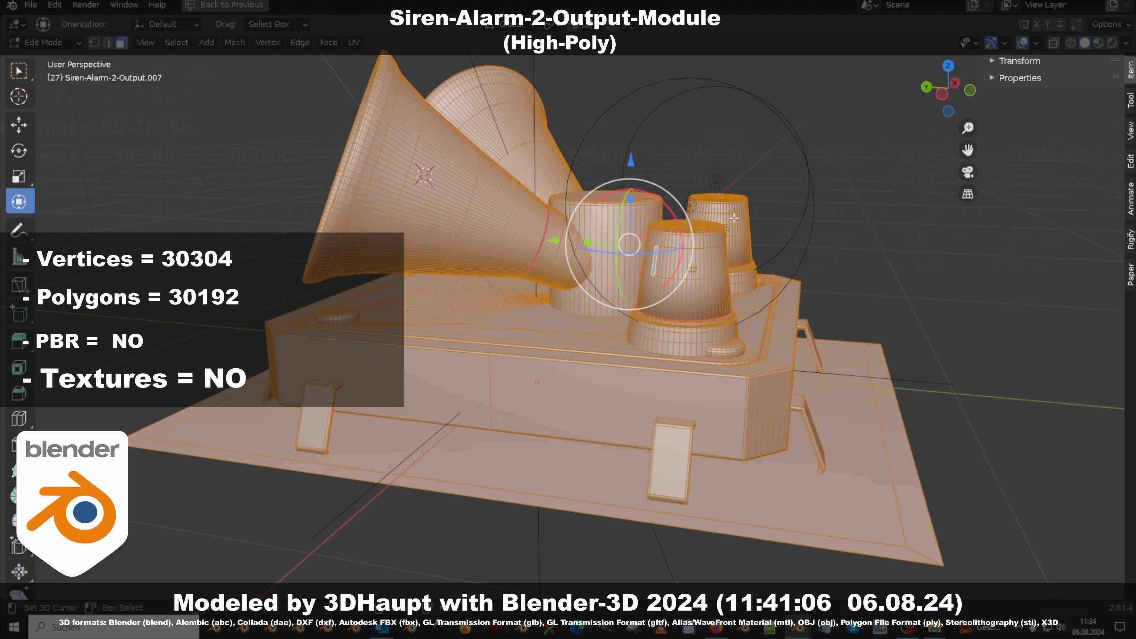 Siren-Alarm-2-Output-Module 3D model_40