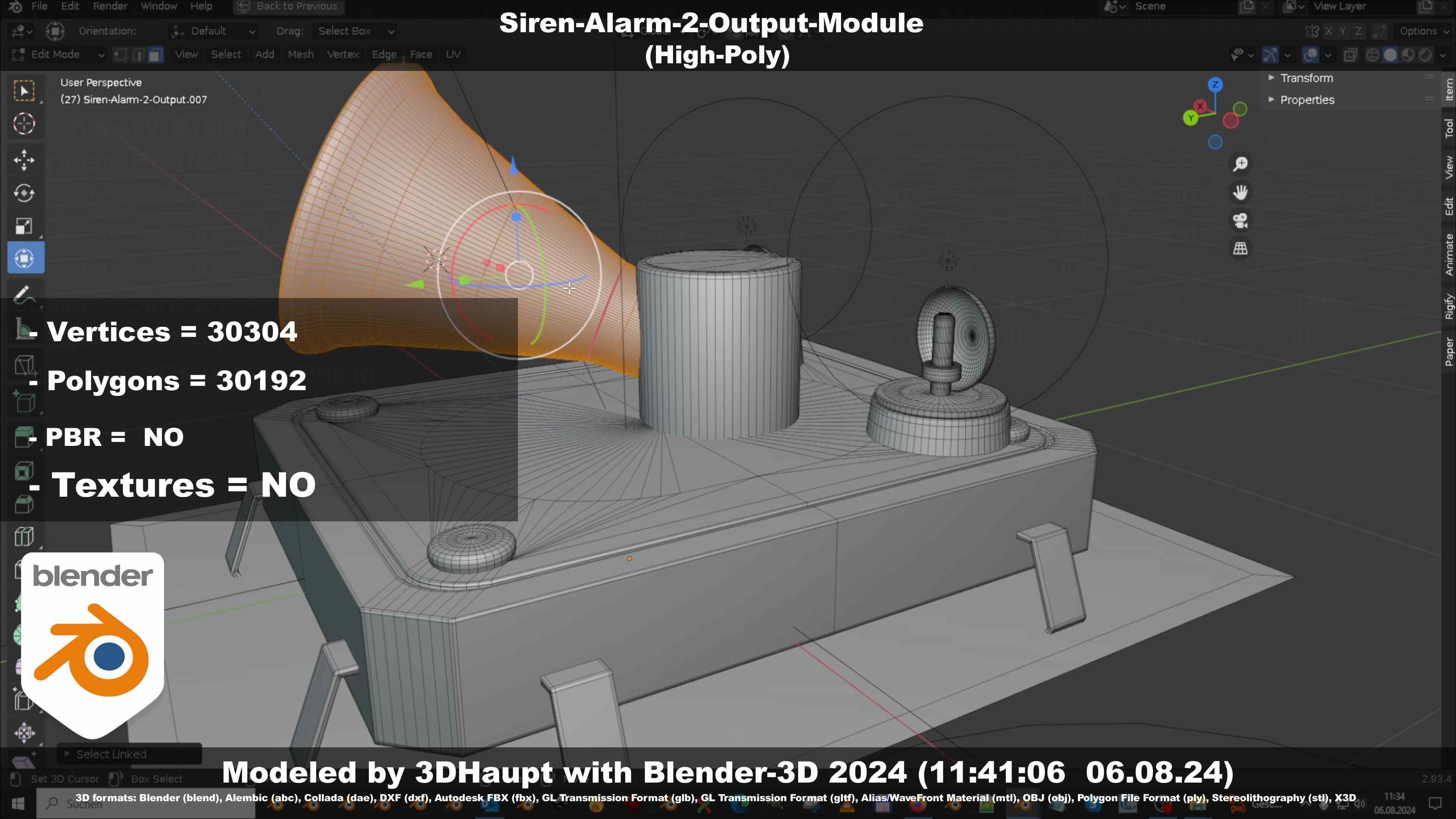 Siren-Alarm-2-Output-Module 3D model_51
