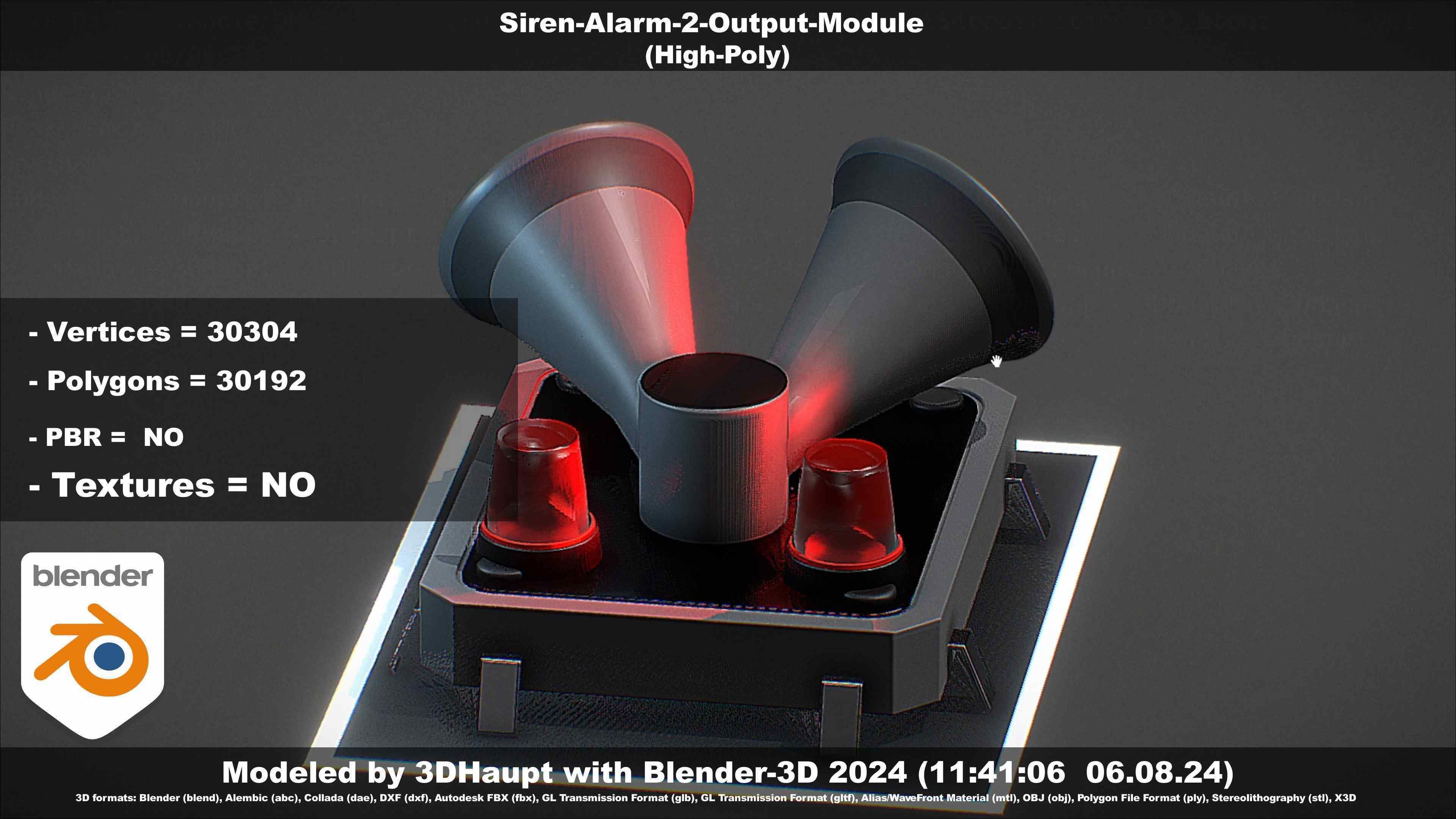 Siren-Alarm-2-Output-Module 3D model_22