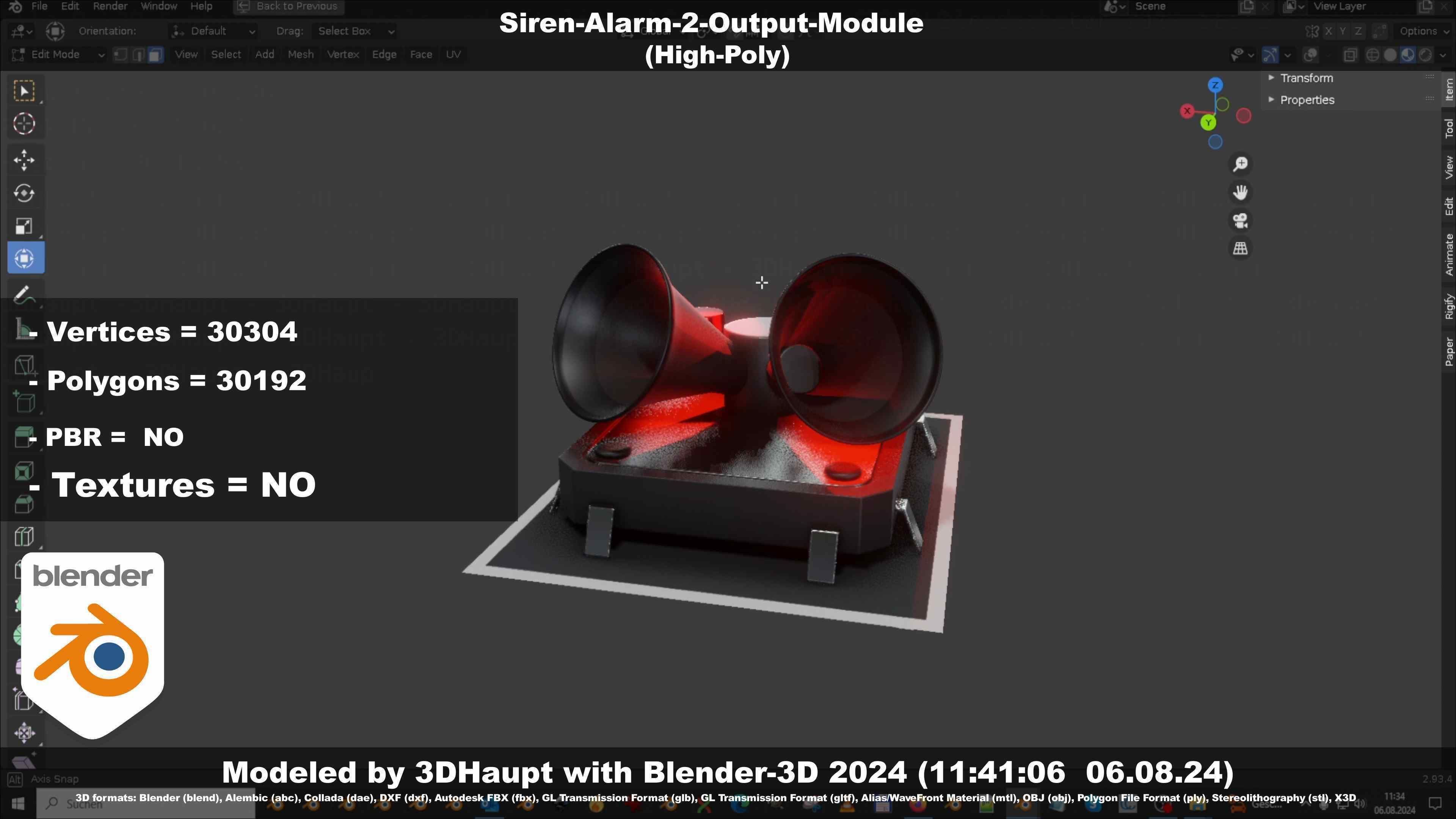 Siren-Alarm-2-Output-Module 3D model_16