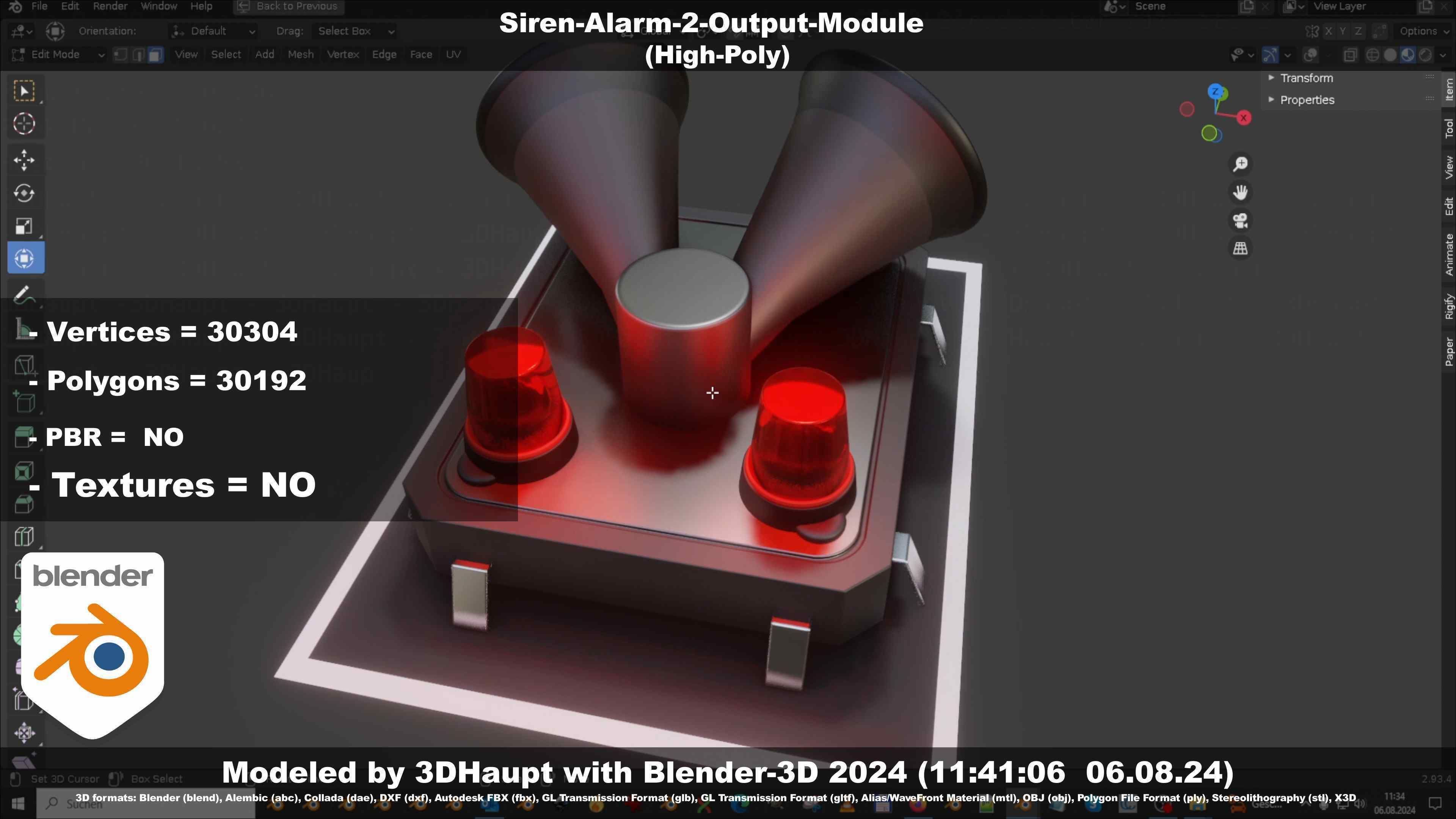 Siren-Alarm-2-Output-Module 3D model_12