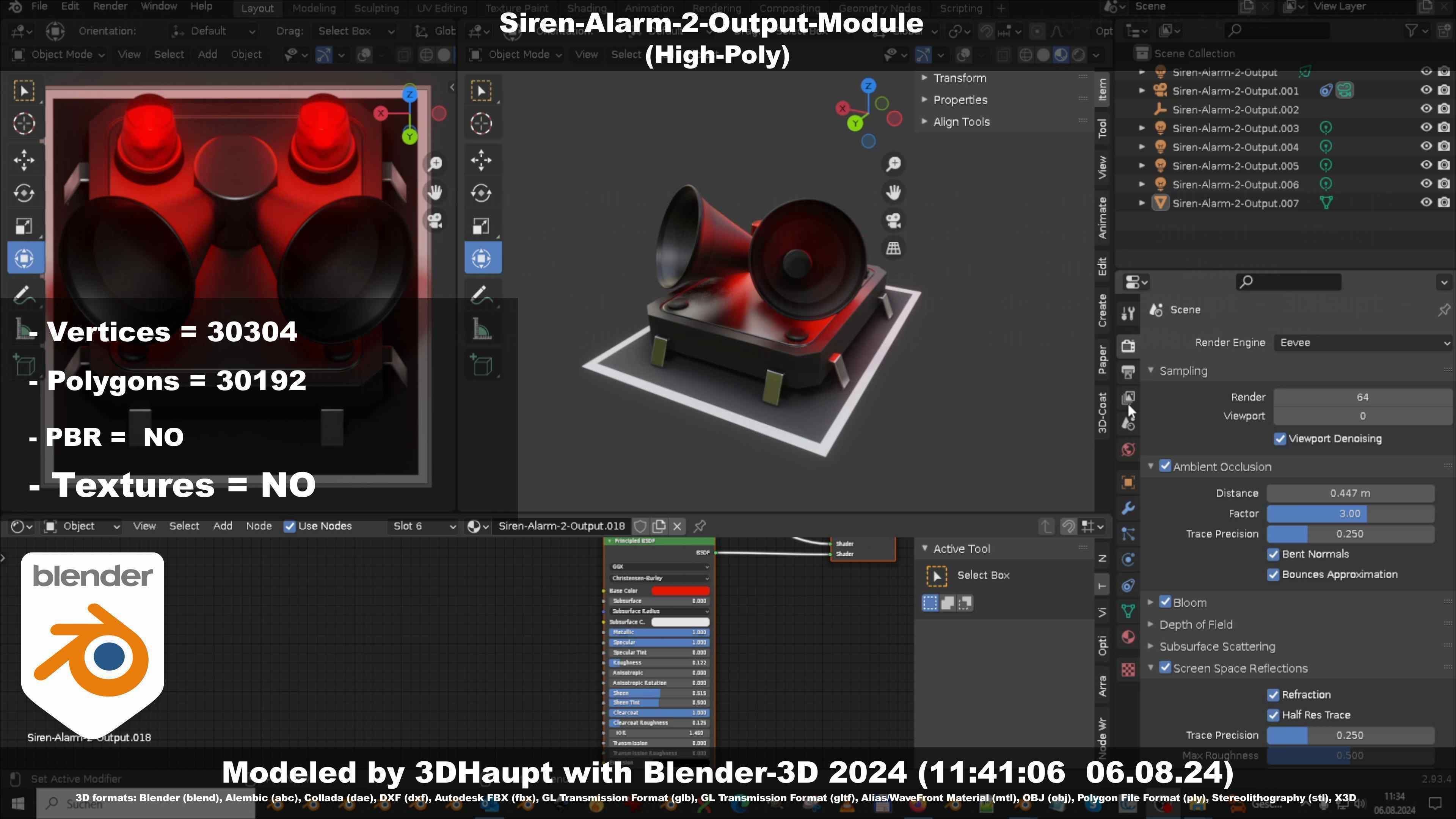 Siren-Alarm-2-Output-Module 3D model_34
