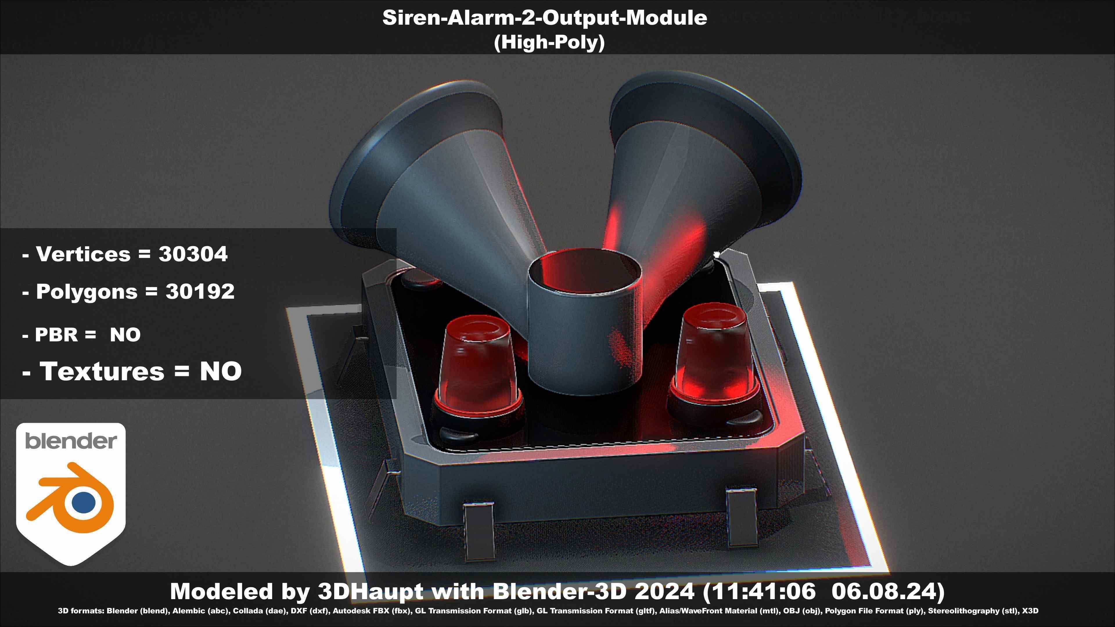 Siren-Alarm-2-Output-Module 3D model_23