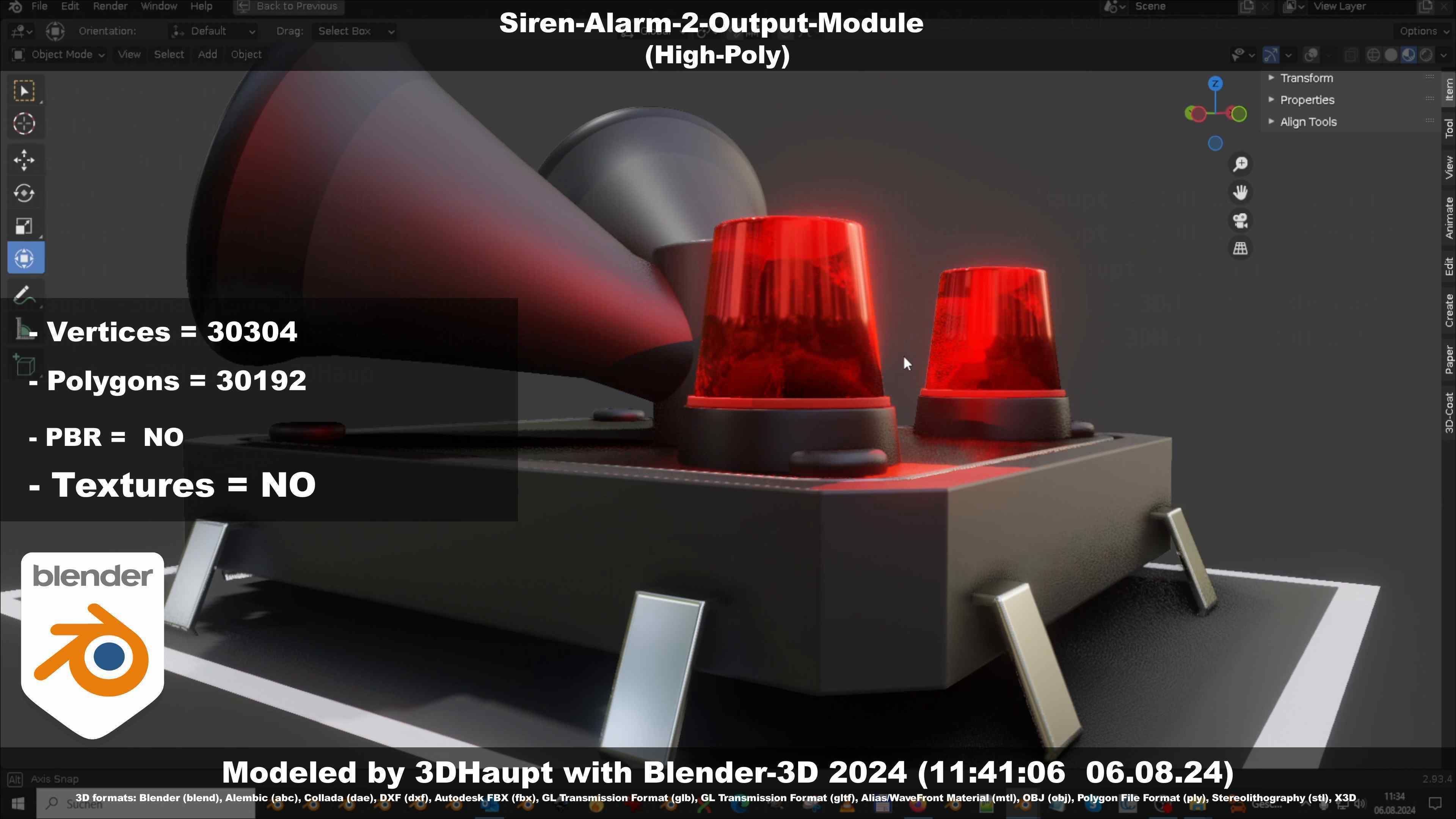 Siren-Alarm-2-Output-Module 3D model_103