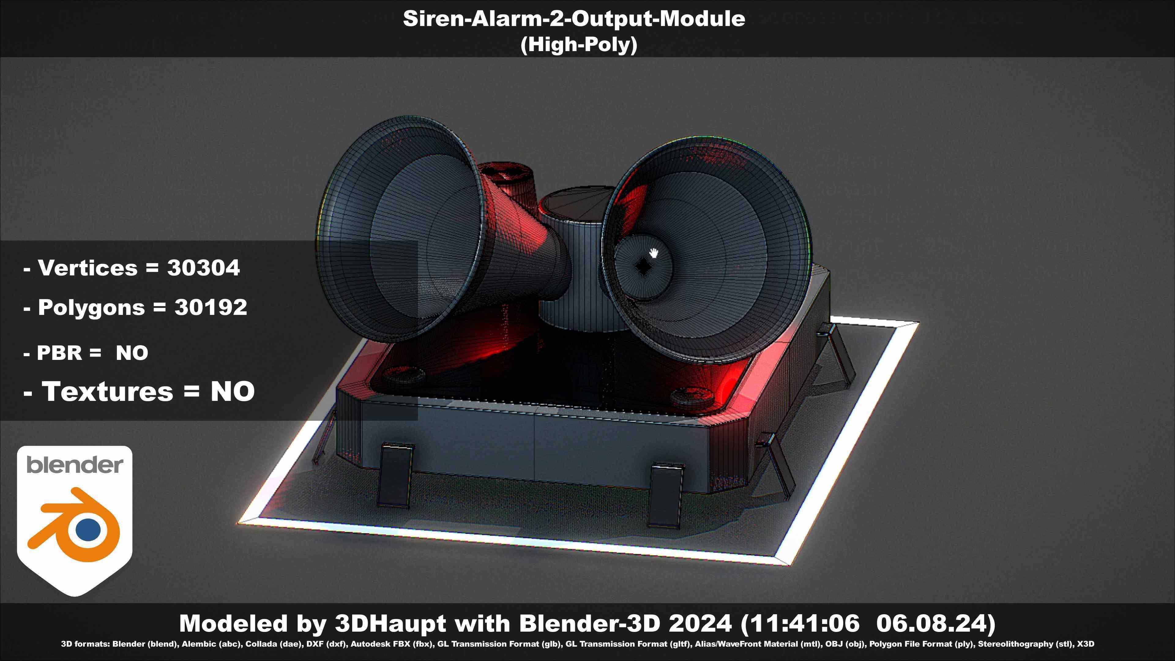 Siren-Alarm-2-Output-Module 3D model_91