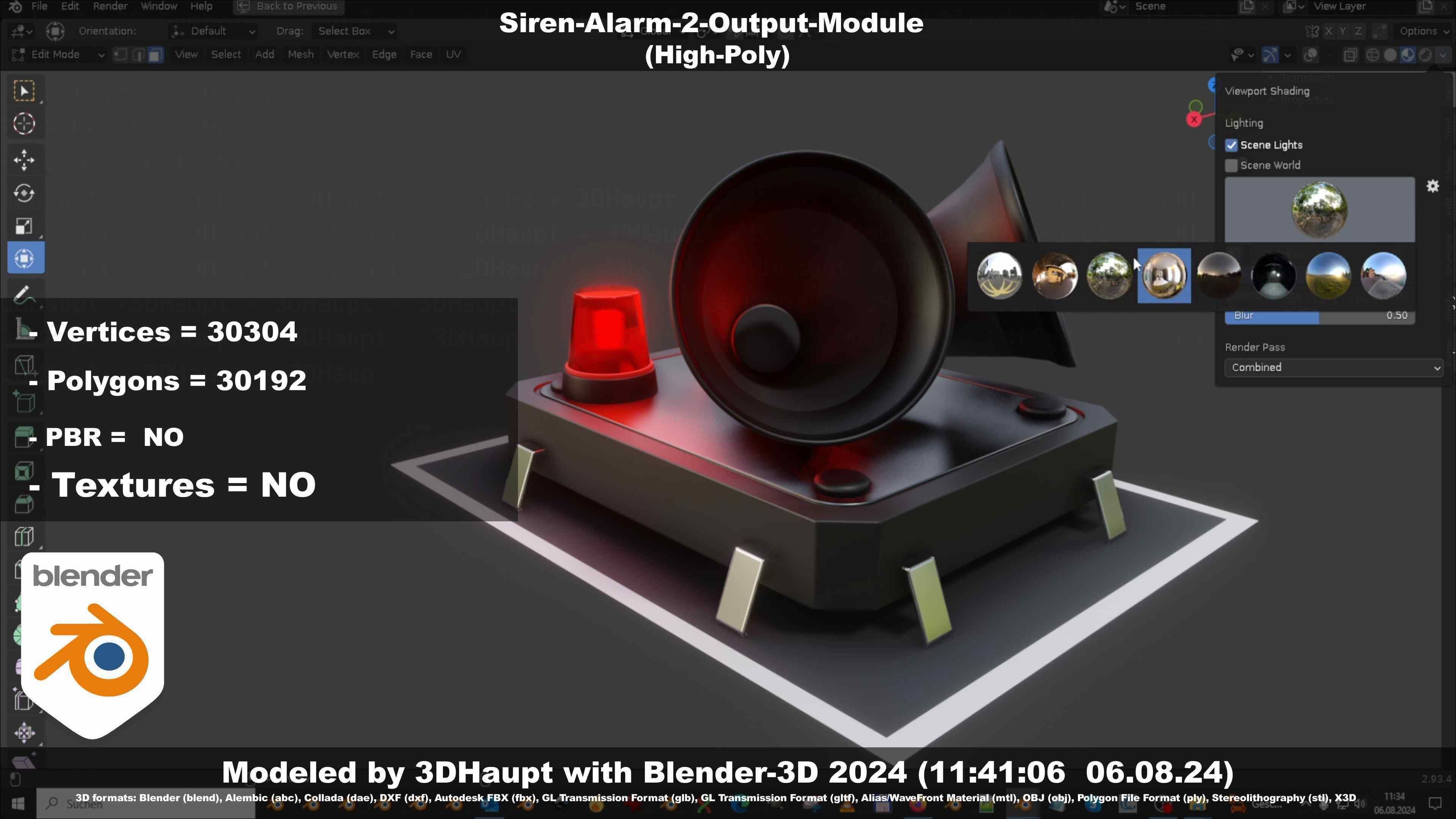 Siren-Alarm-2-Output-Module 3D model_124