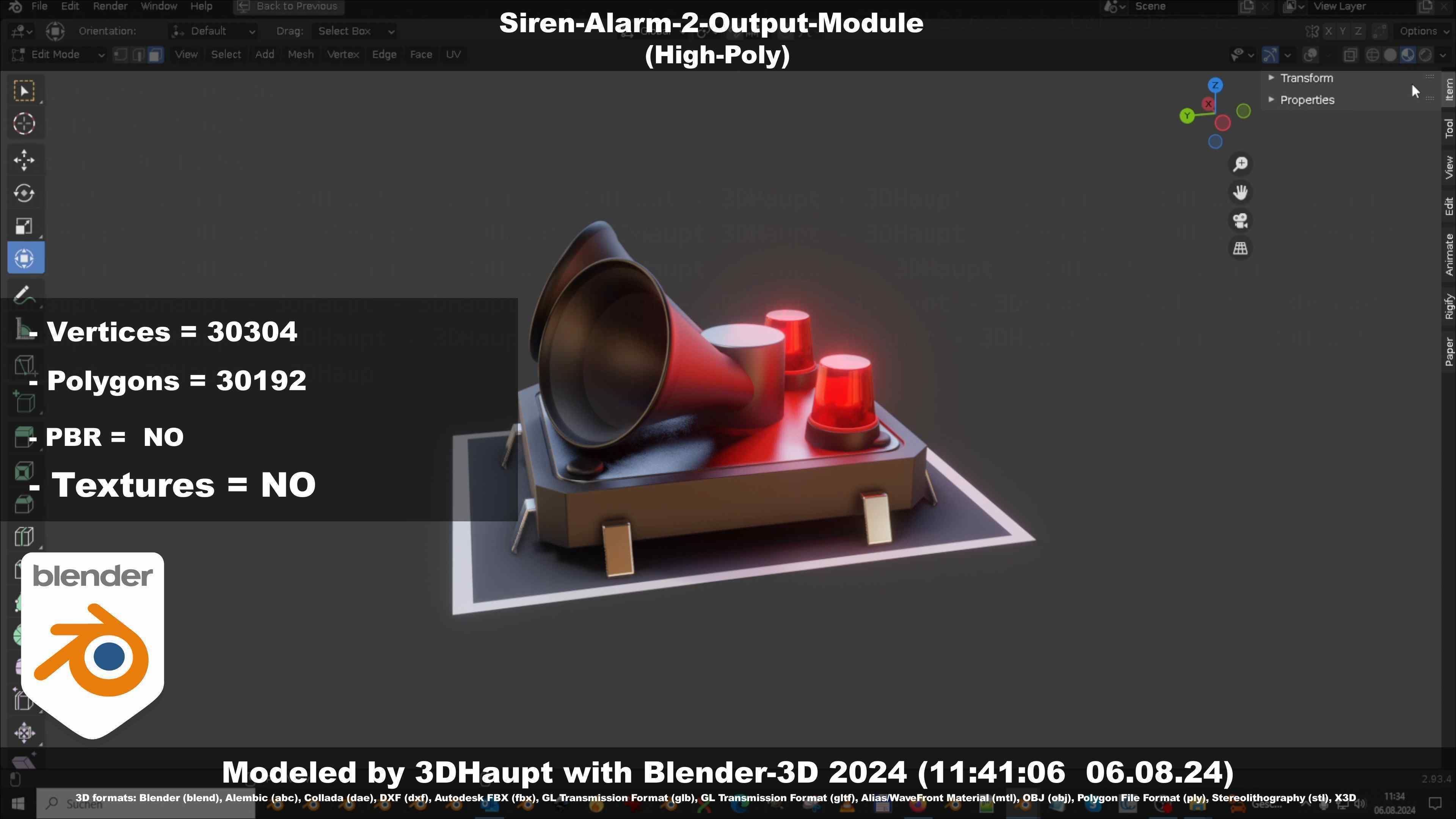 Siren-Alarm-2-Output-Module 3D model_126